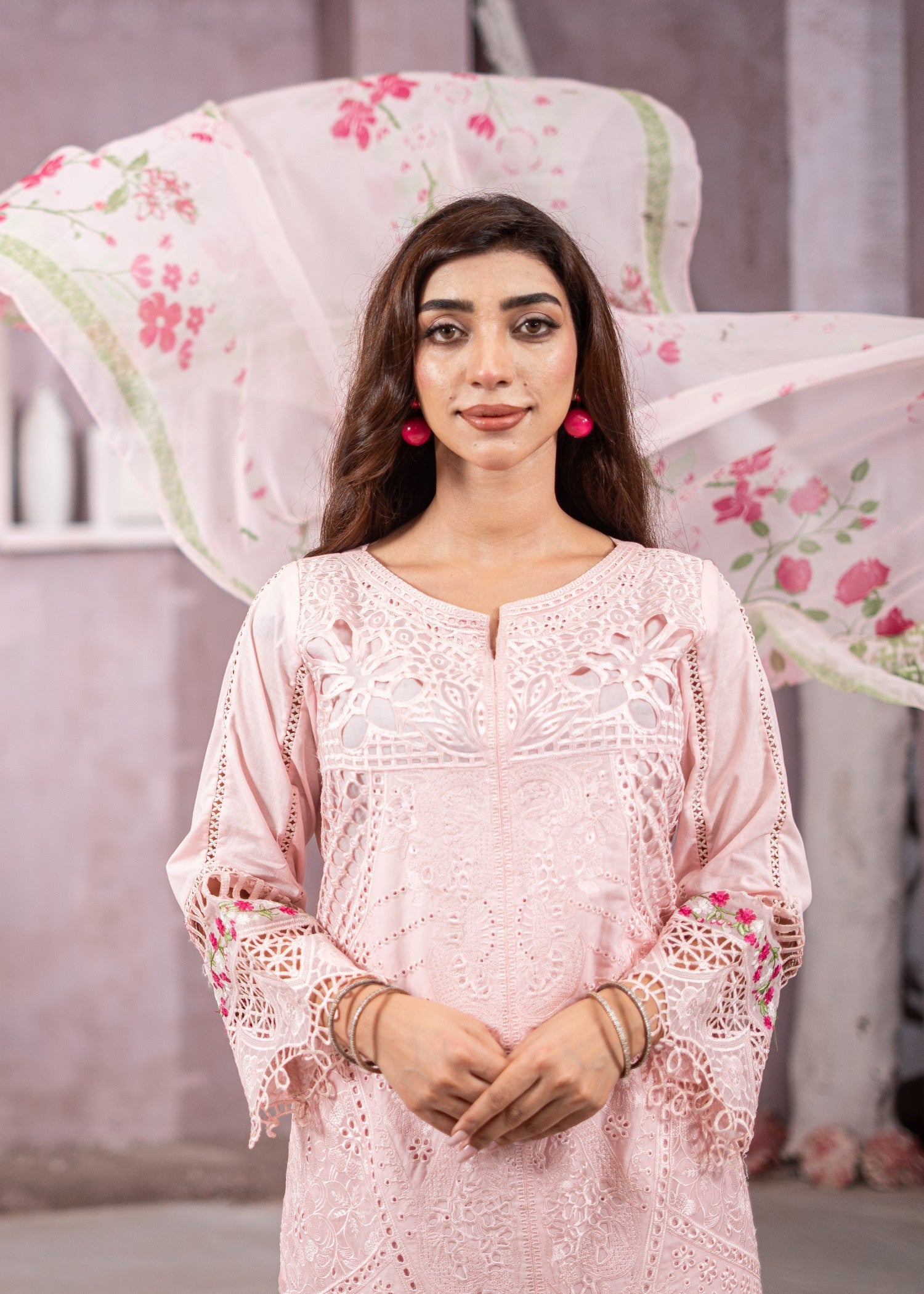 cotton Kurta Set in Baby pink