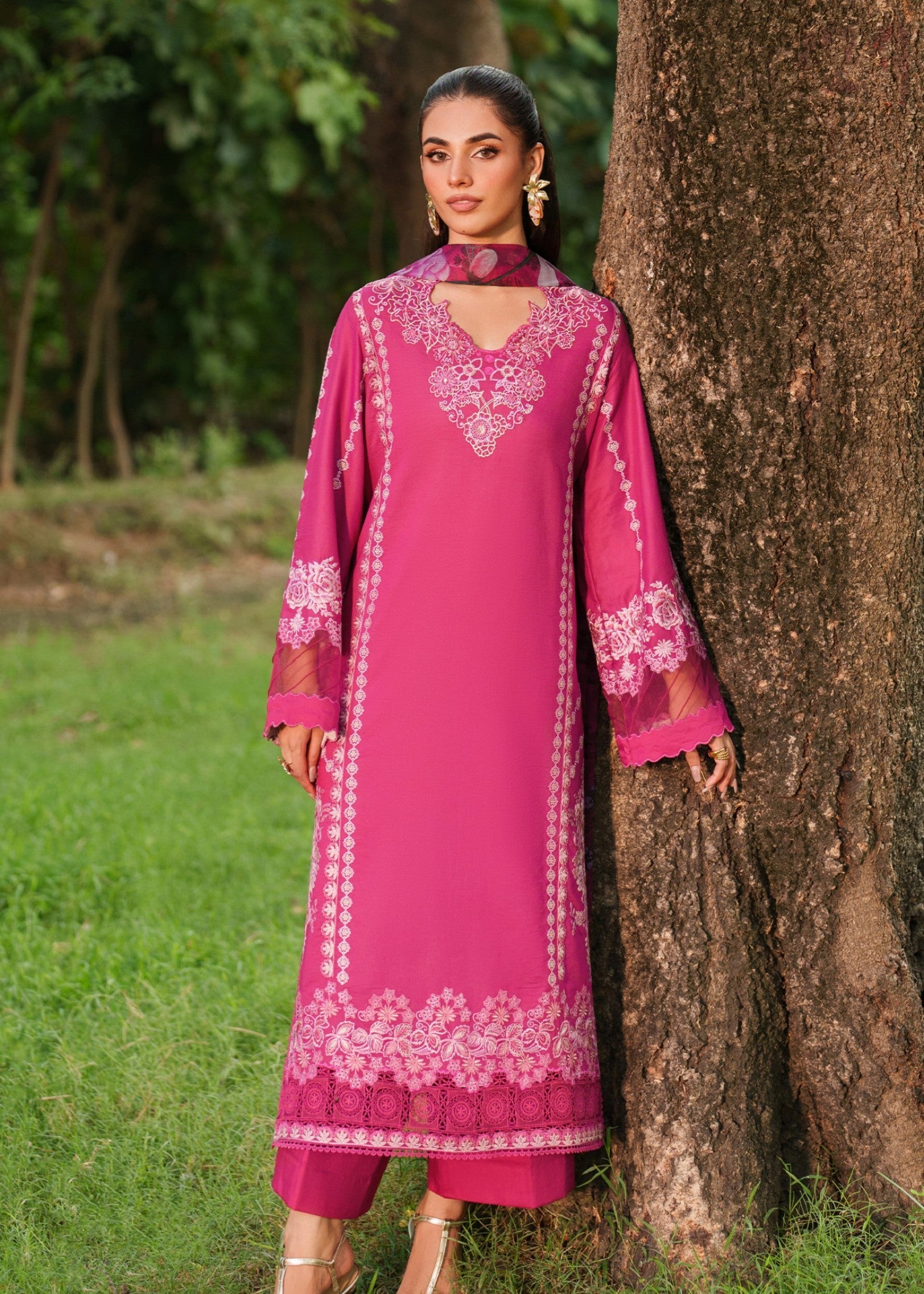 cambric Unstitched in Deep pink