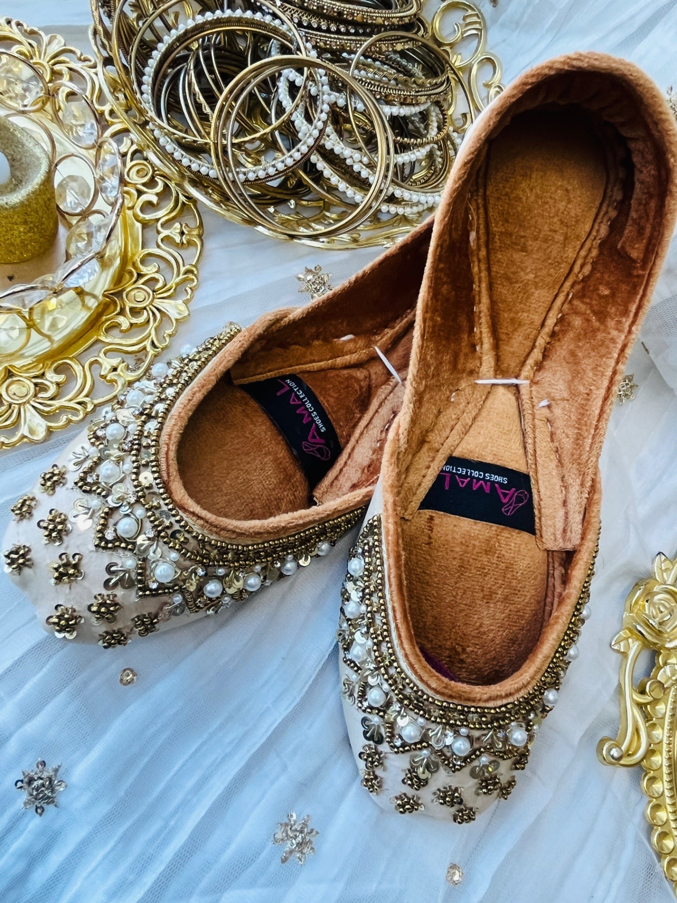 Khussa in Beige by - High Quality Women Khussa FCK1494