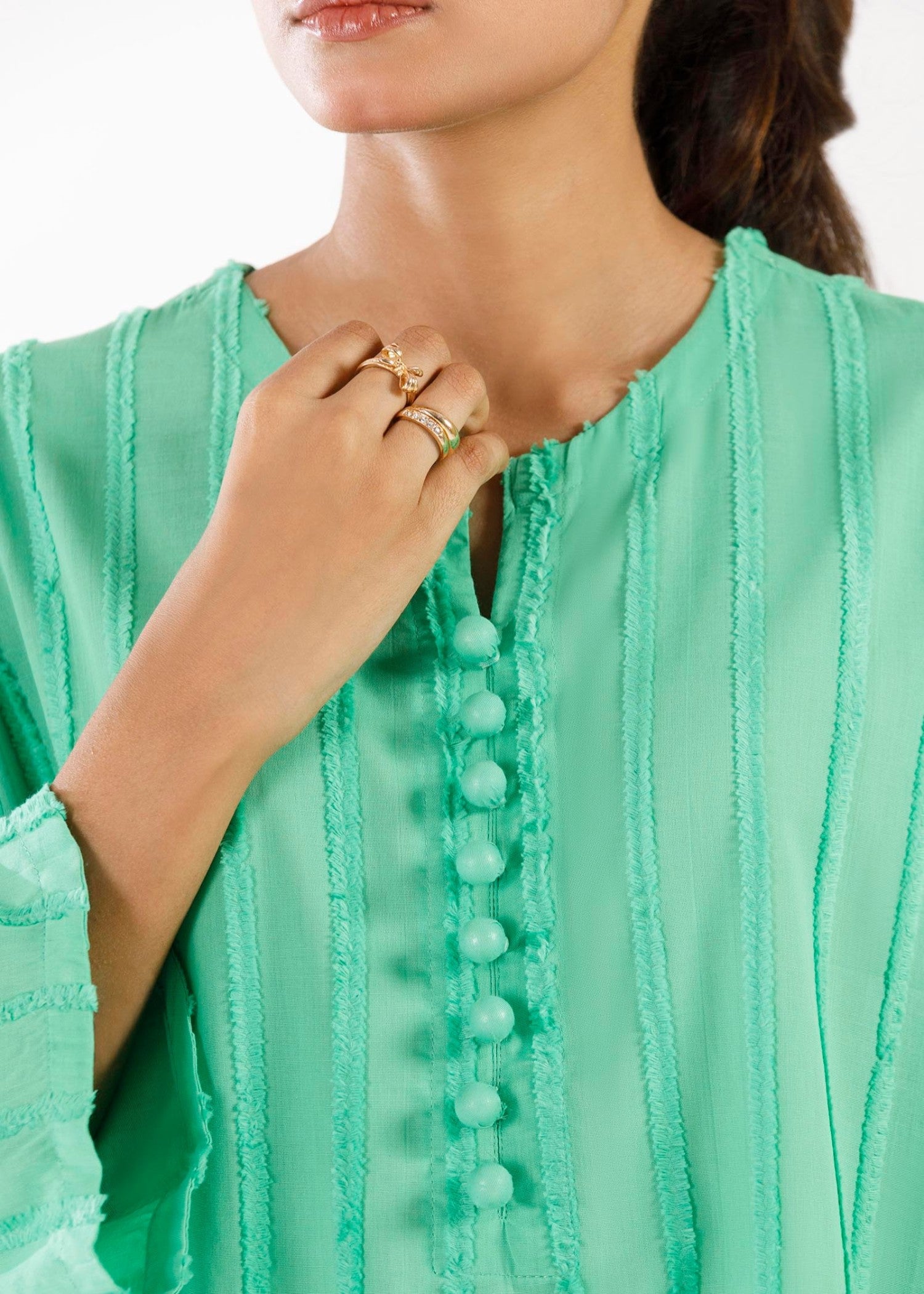 brochea jacquard Co Ord Sets in Emerald green