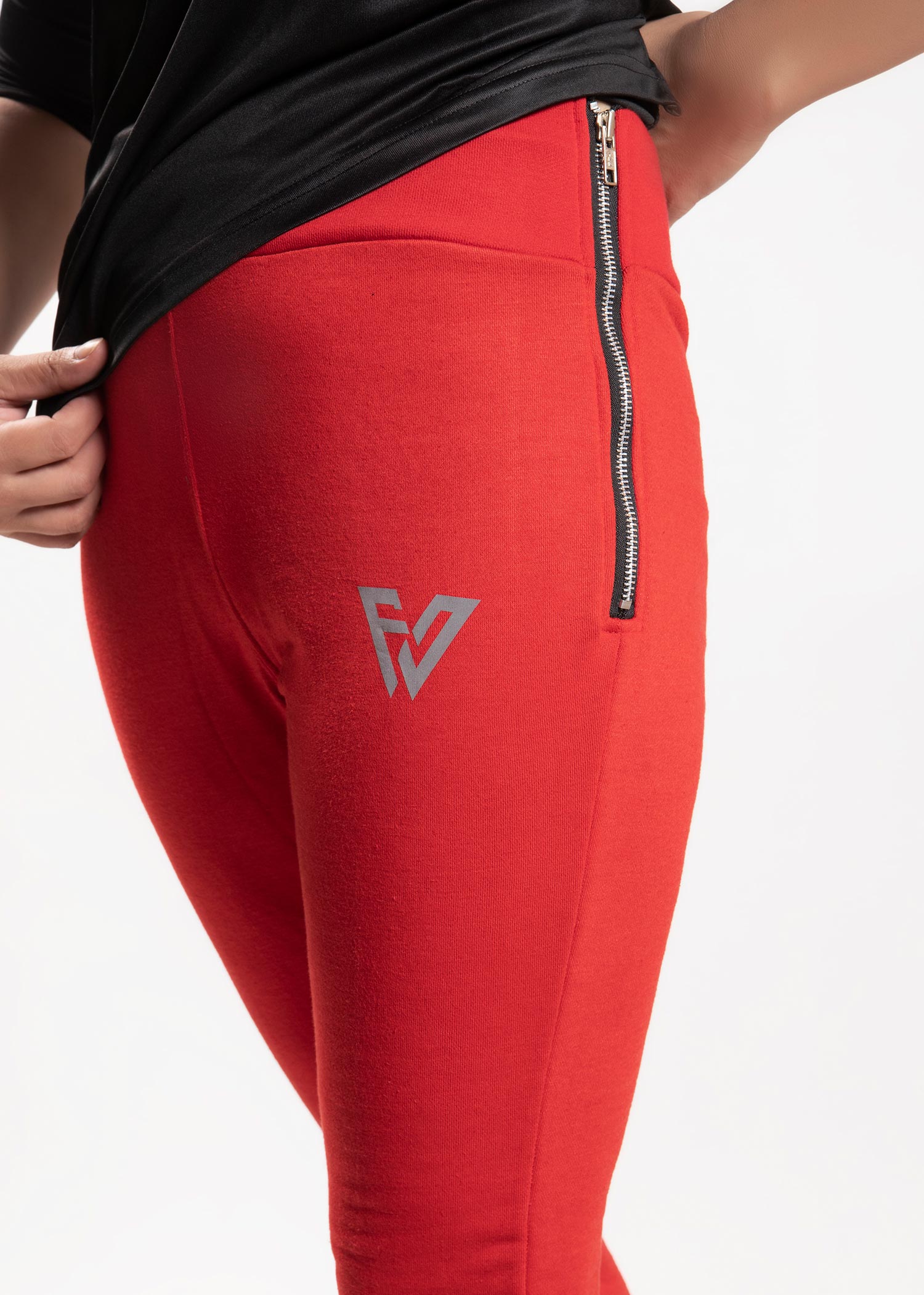 terry Trousers in Blood red