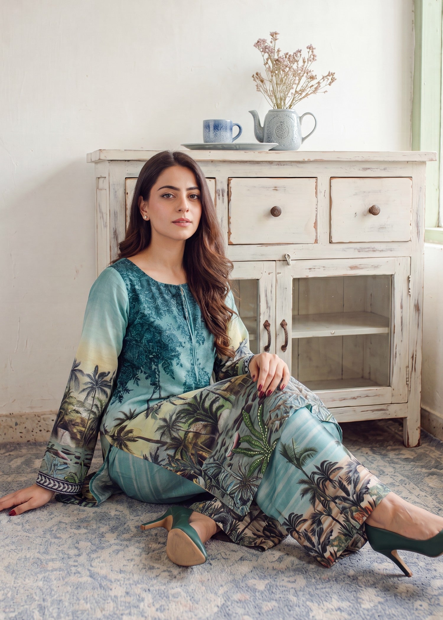 lawn Co Ord Sets in Sea green