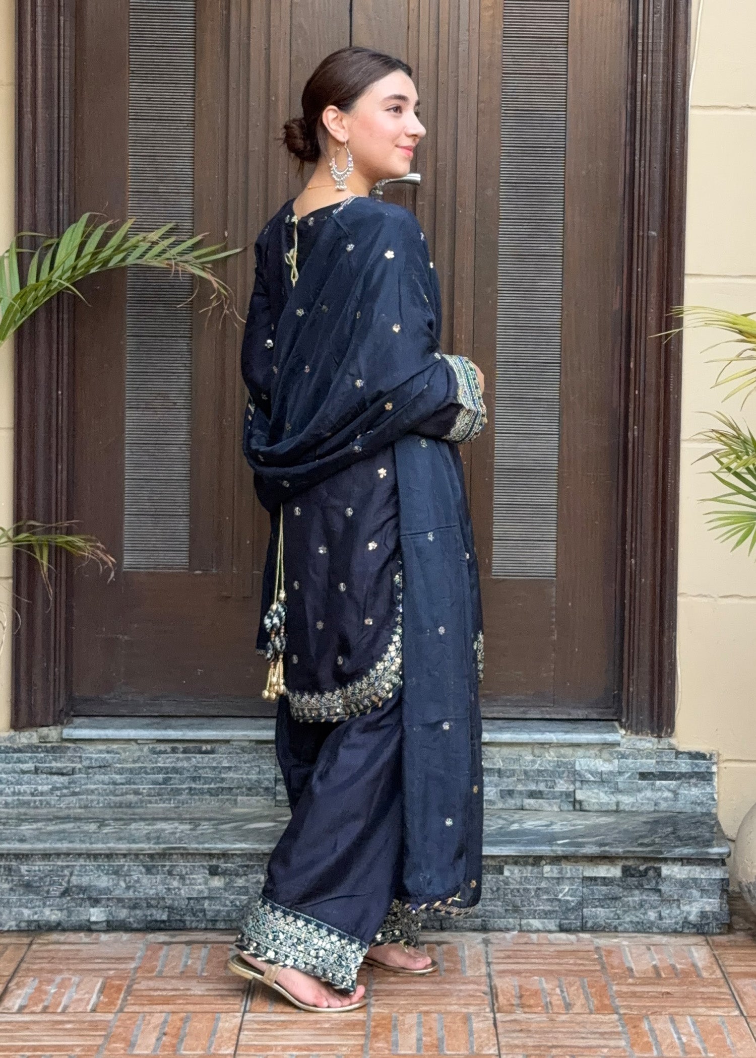 raw silk Kurta Set in Blue