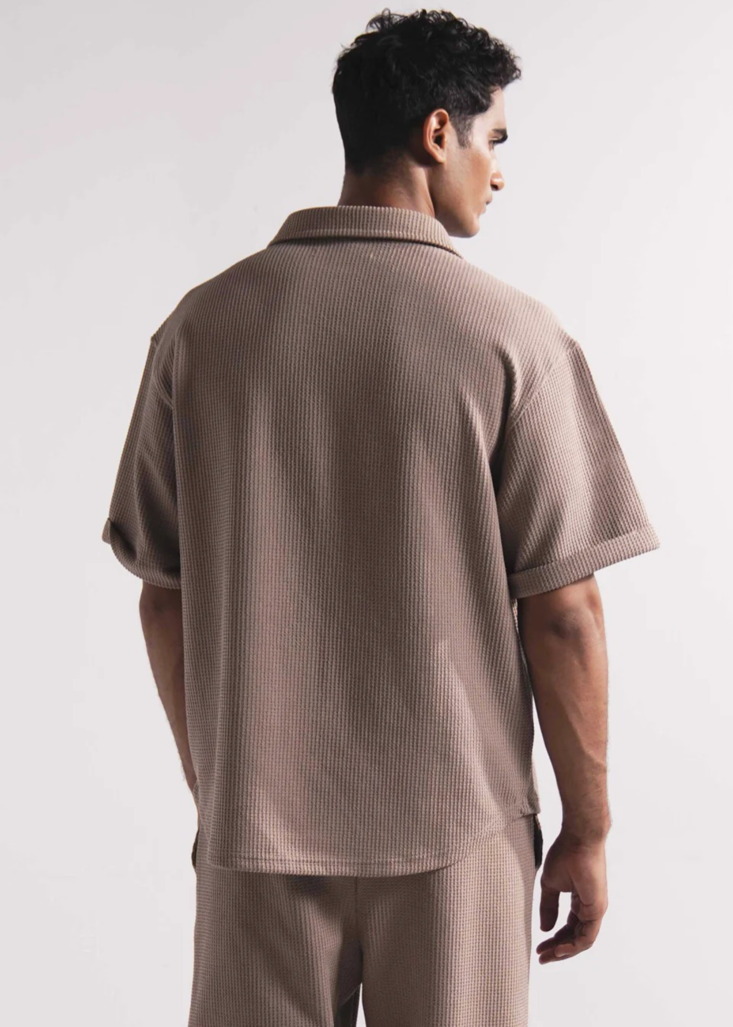 jersey knit Casual Shirt in Tan brown