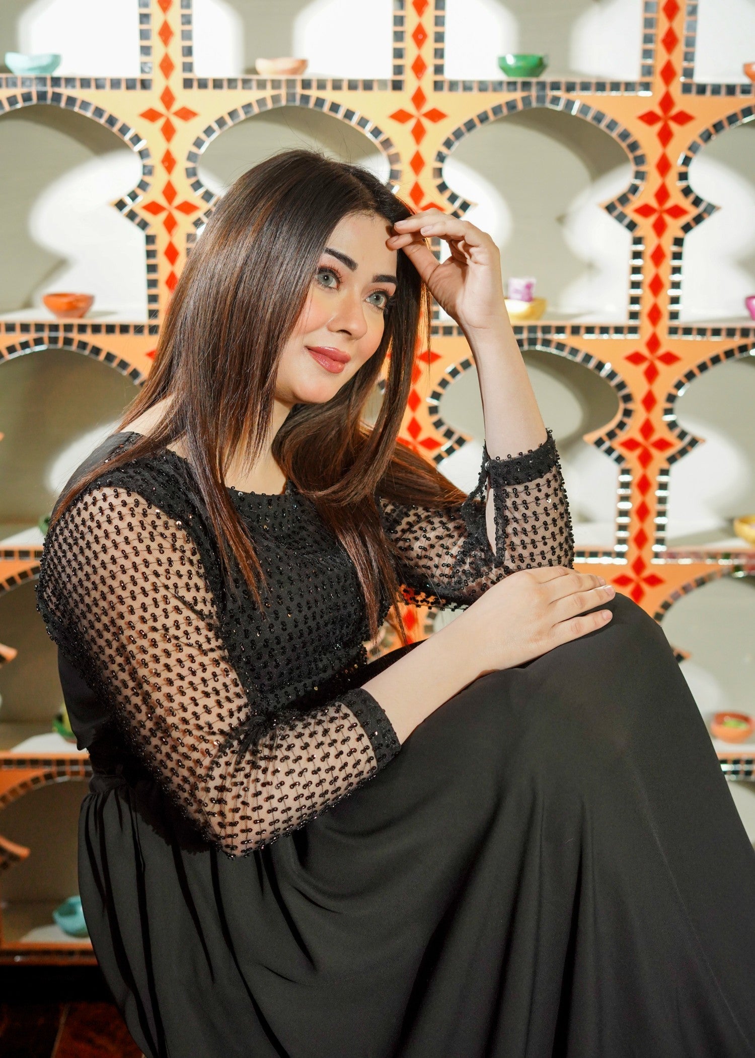georgette Maxi in Black