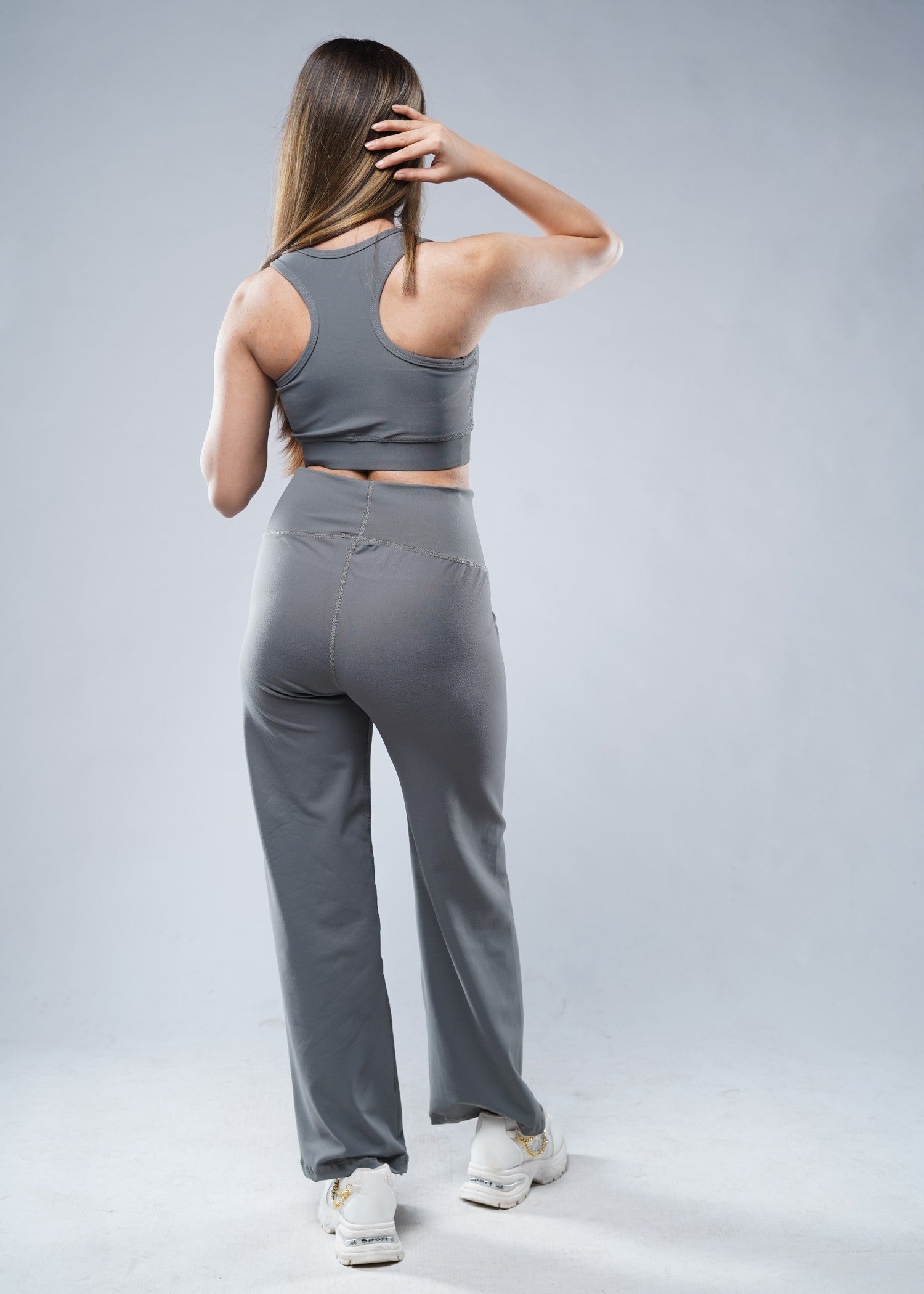polyester nylon Yoga Pants in Grey