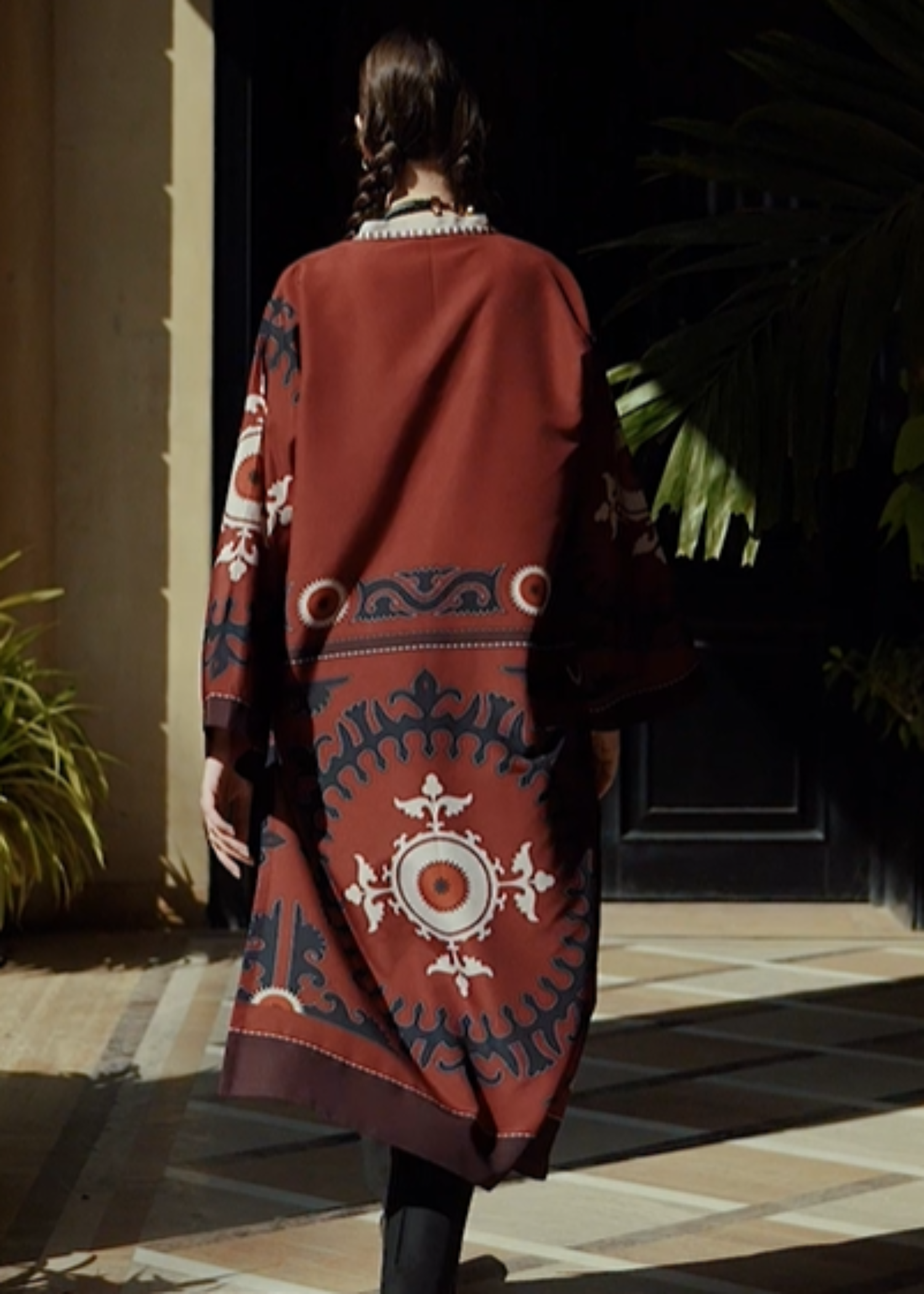 crepe silk Kurti in Wine red