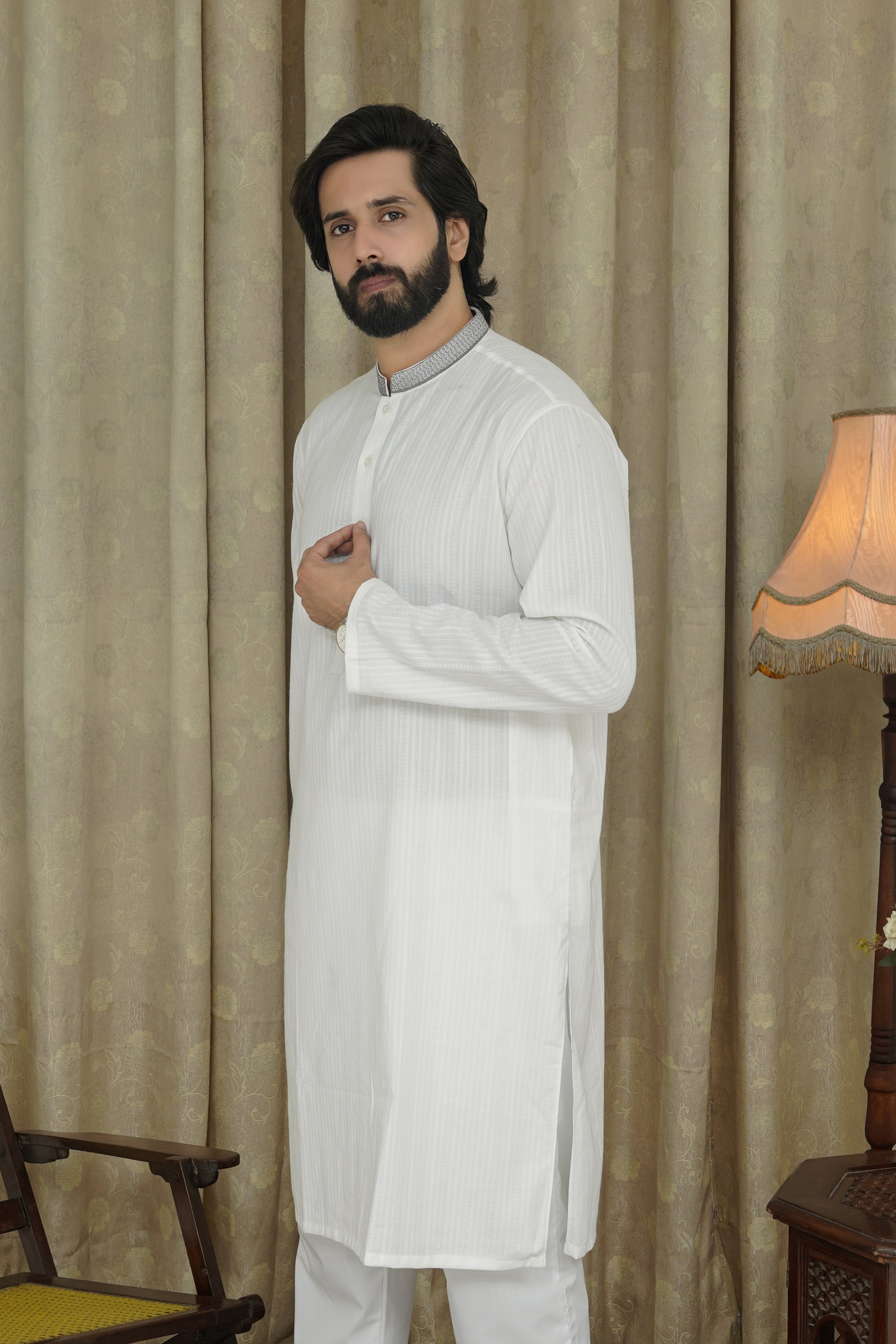 lawn cotton Kurta in White