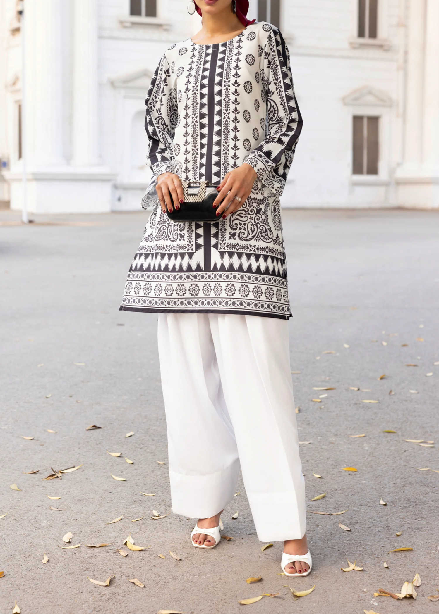 lawn Shalwar in White