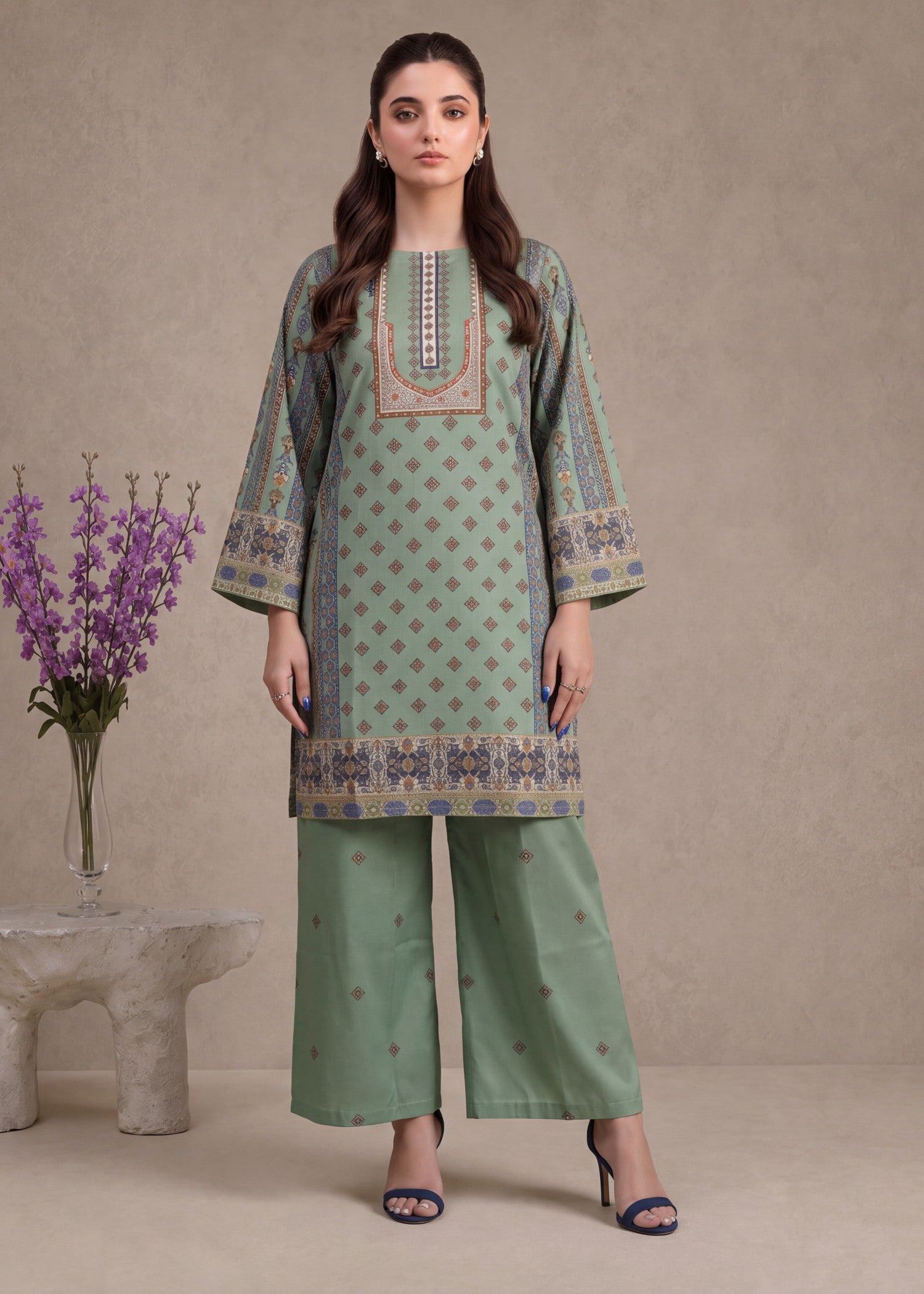 polyester crepe Co Ord Sets in Green
