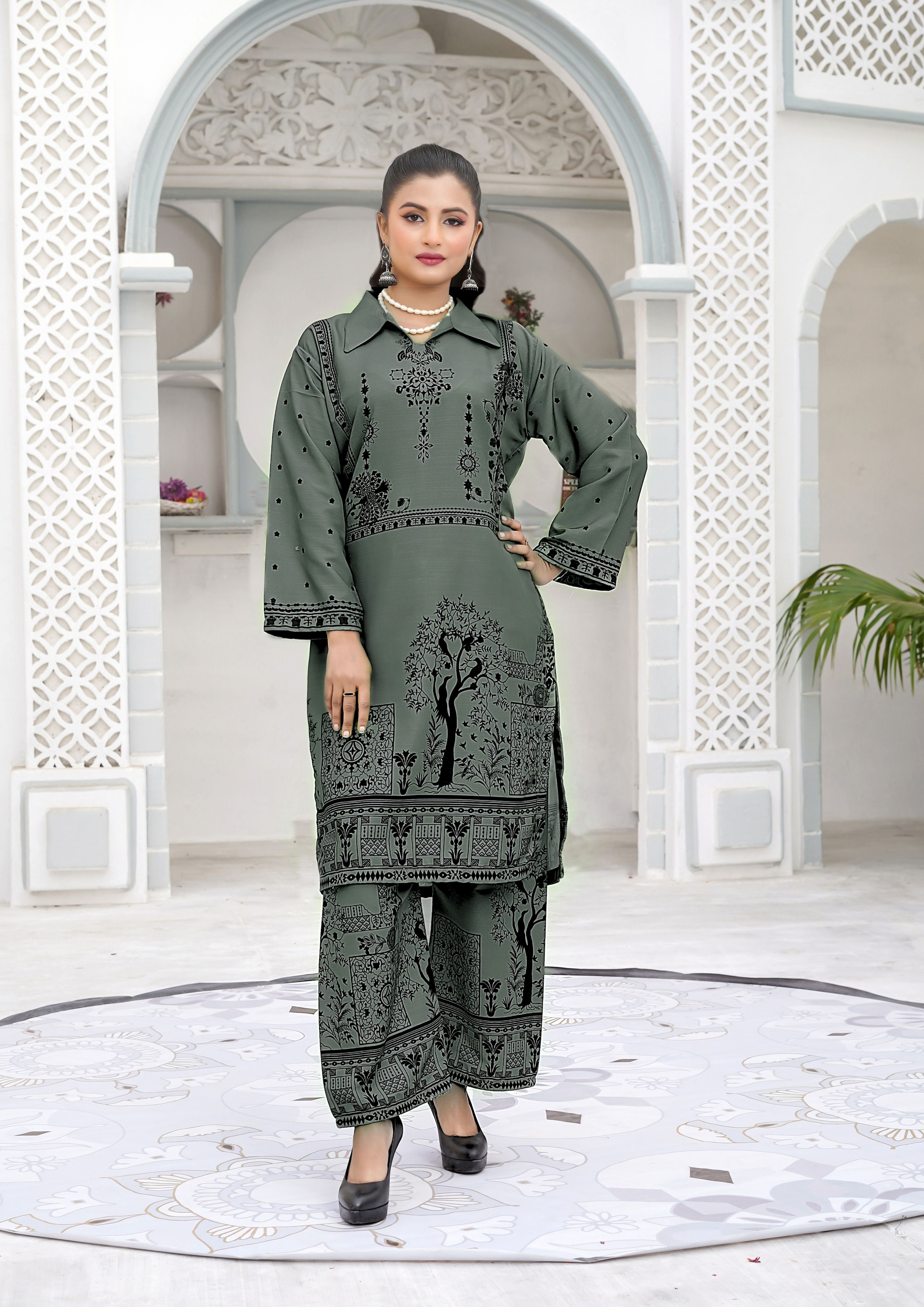 poly lawn Co Ord Sets in Smoke grey