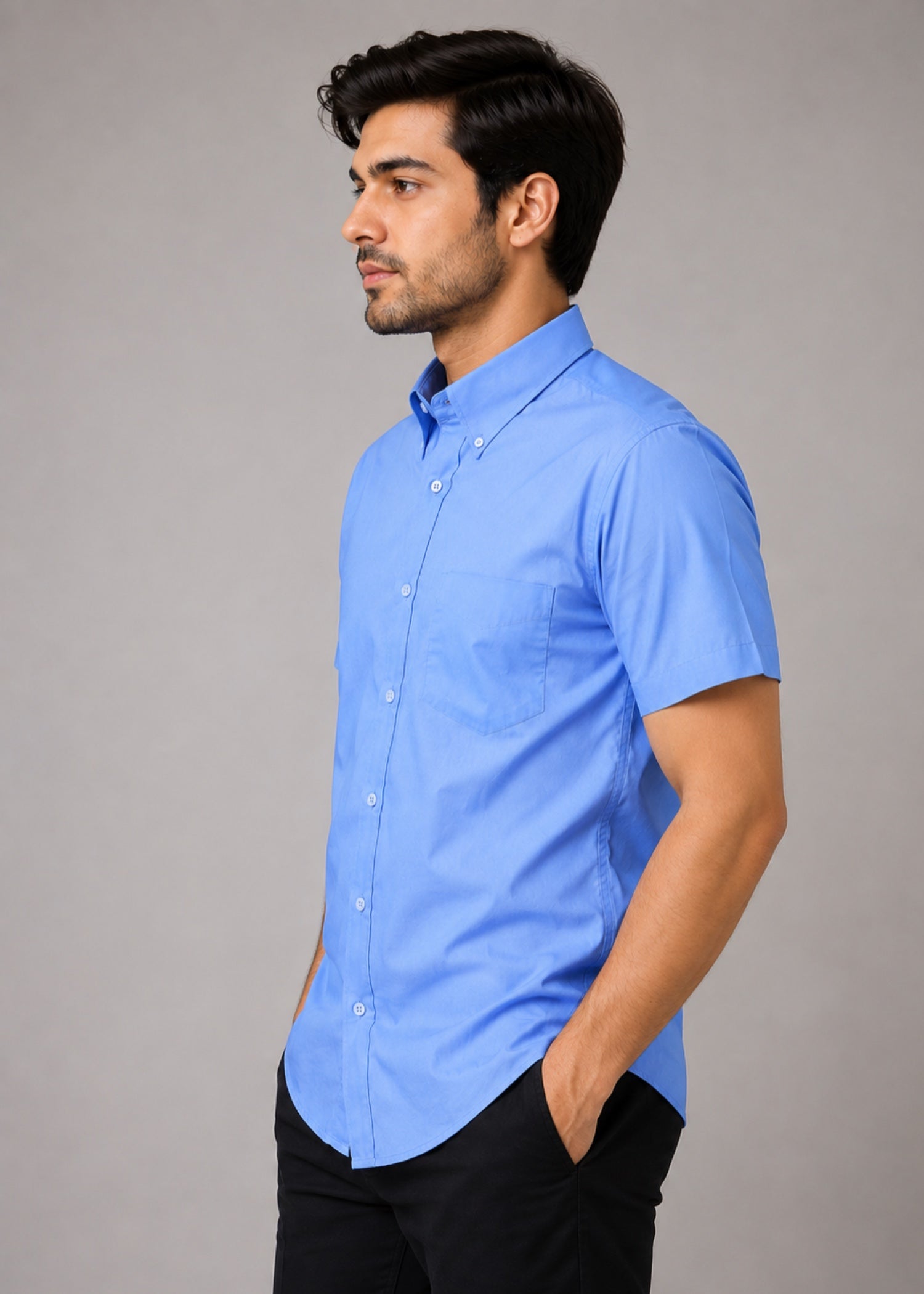 cotton Formal Shirt in Cornflower blue