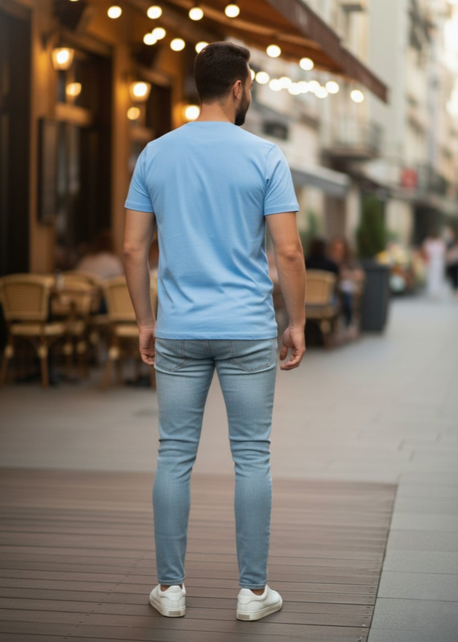 polycotton T Shirt in Blue