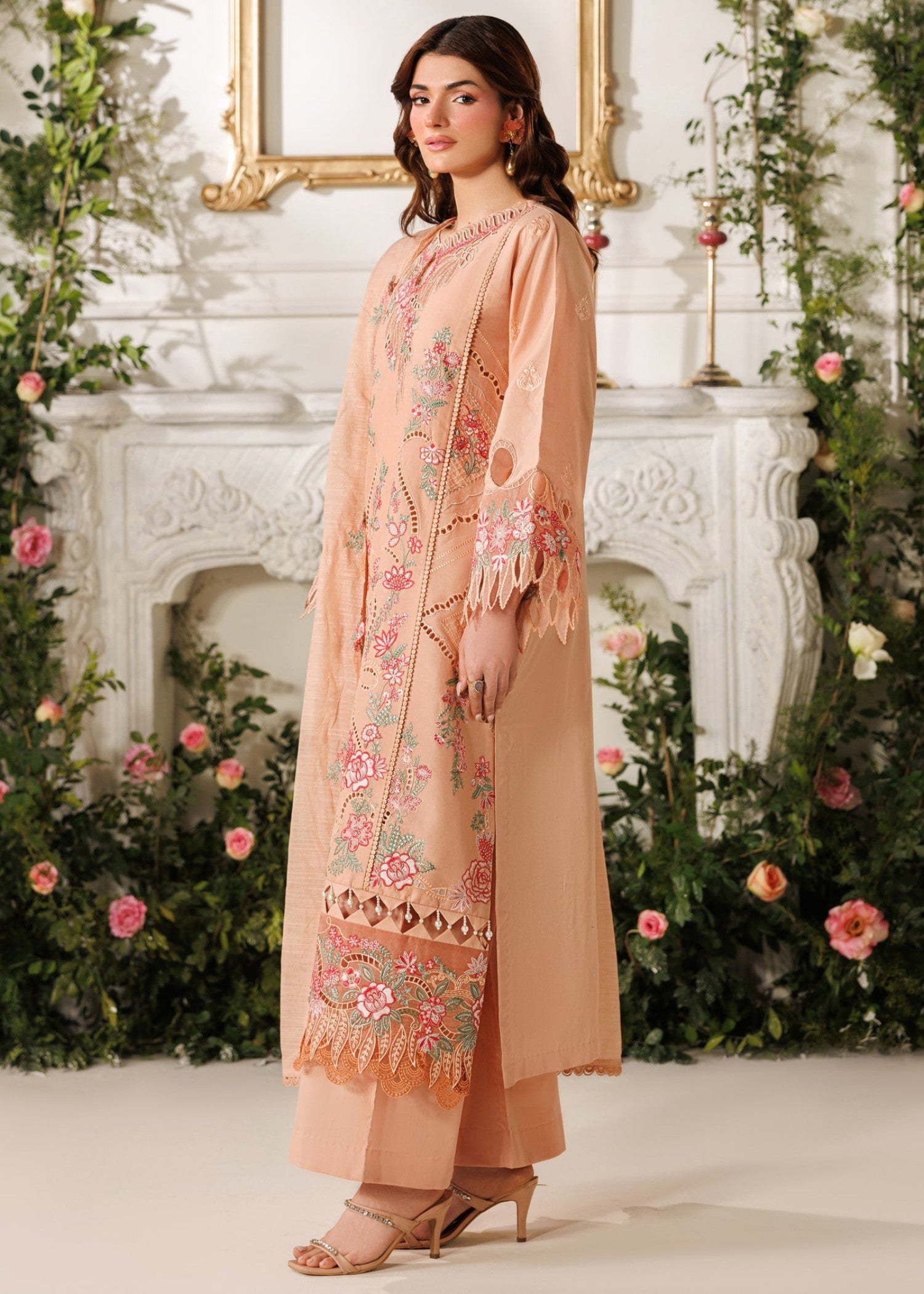 lawn Unstitched in Butterscotch orange