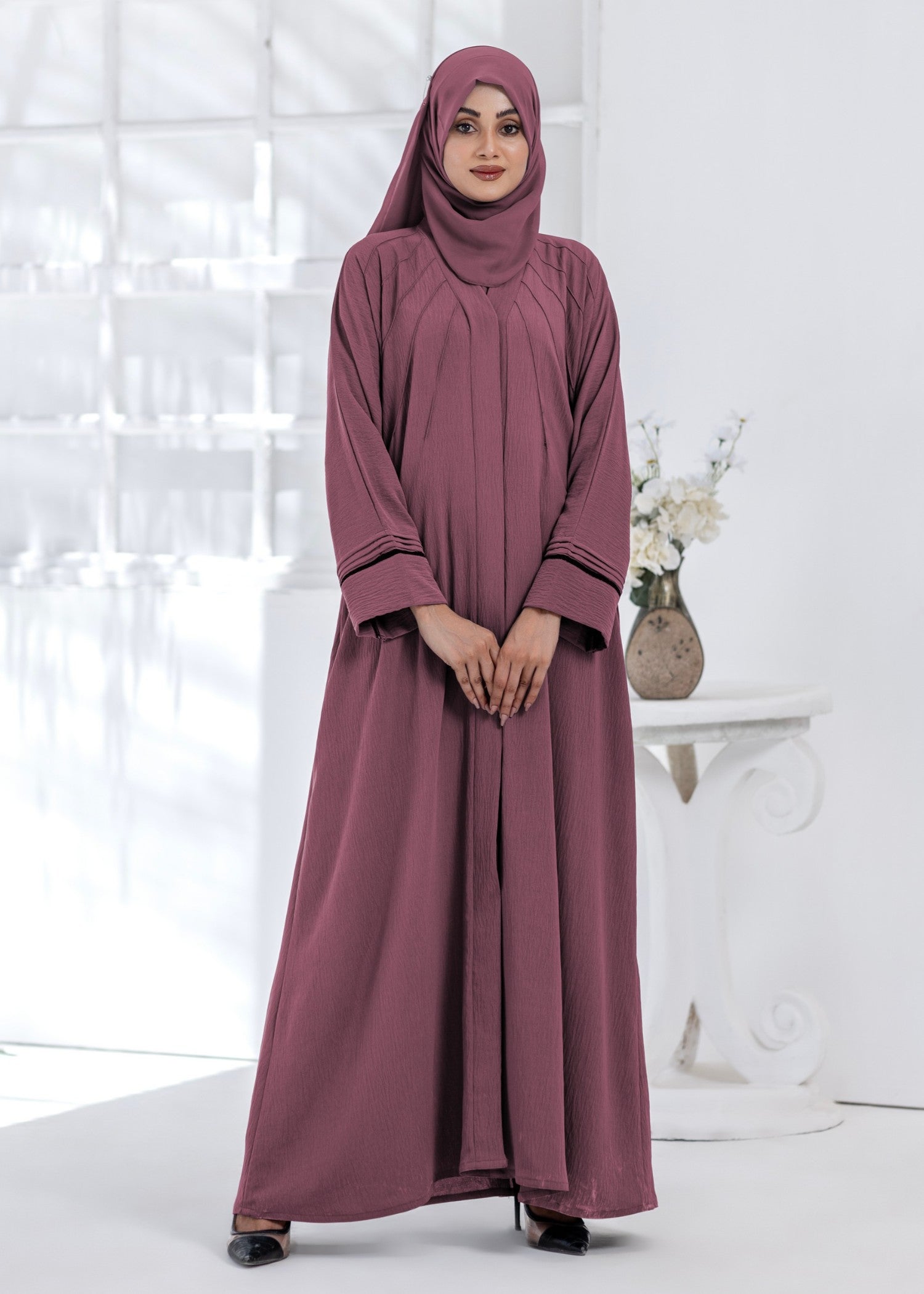 georgette Abaya in Plum
