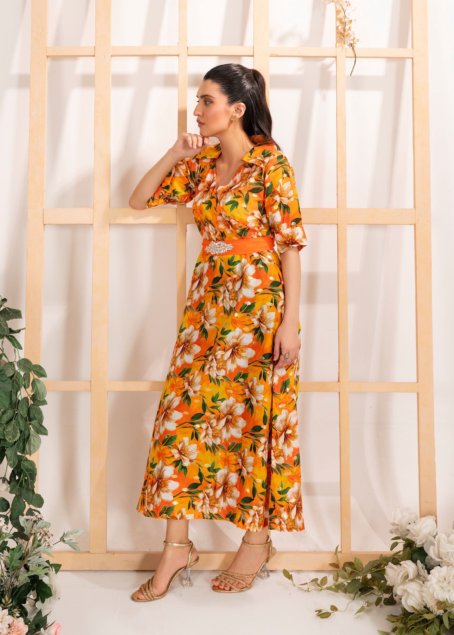 lawn Maxi in Pumpkin orange