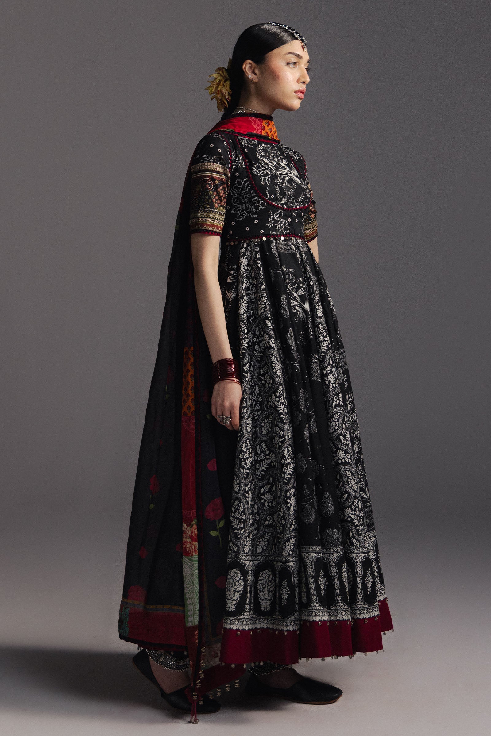 Anarkali Festive Luxury Lawn – Surkh Bahar-D1