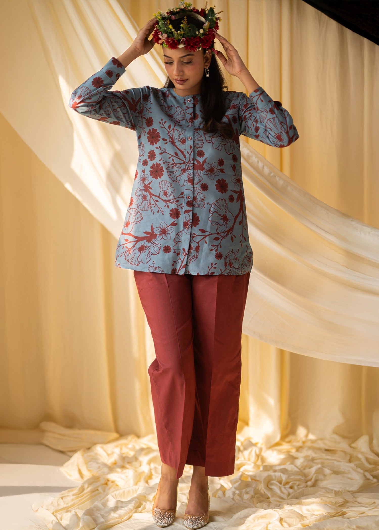 cambric Tunic in Blue lagoon