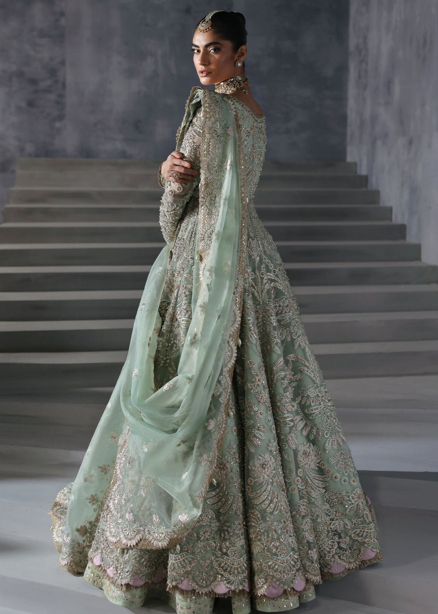 organza Maxi in Pastel green