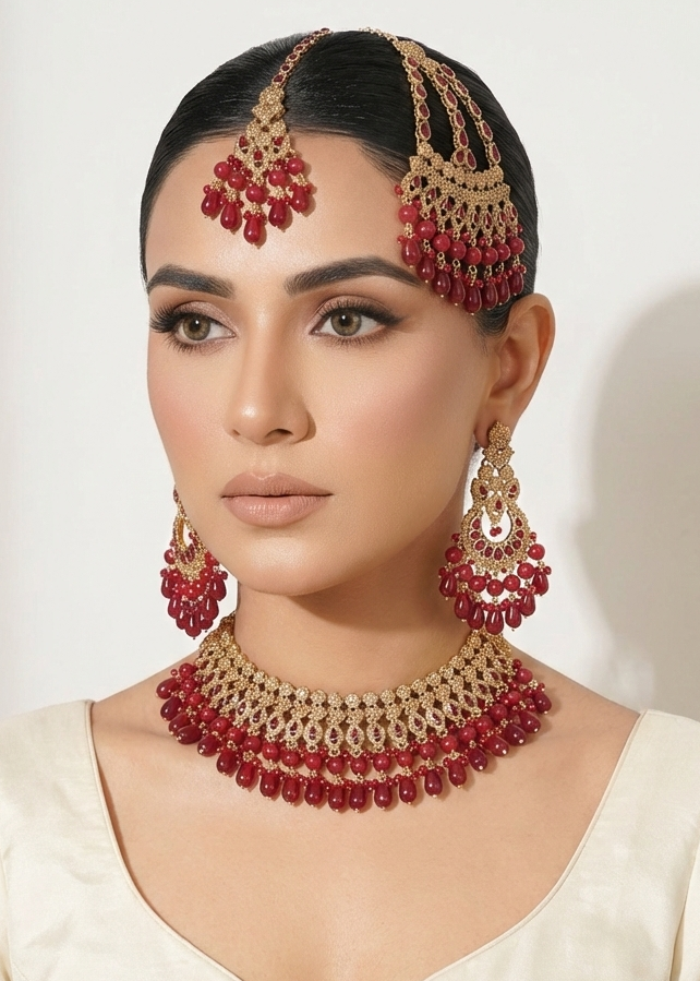 Choker in Maroon, goldenrod Color by - Trendy Women Choker OEI5358