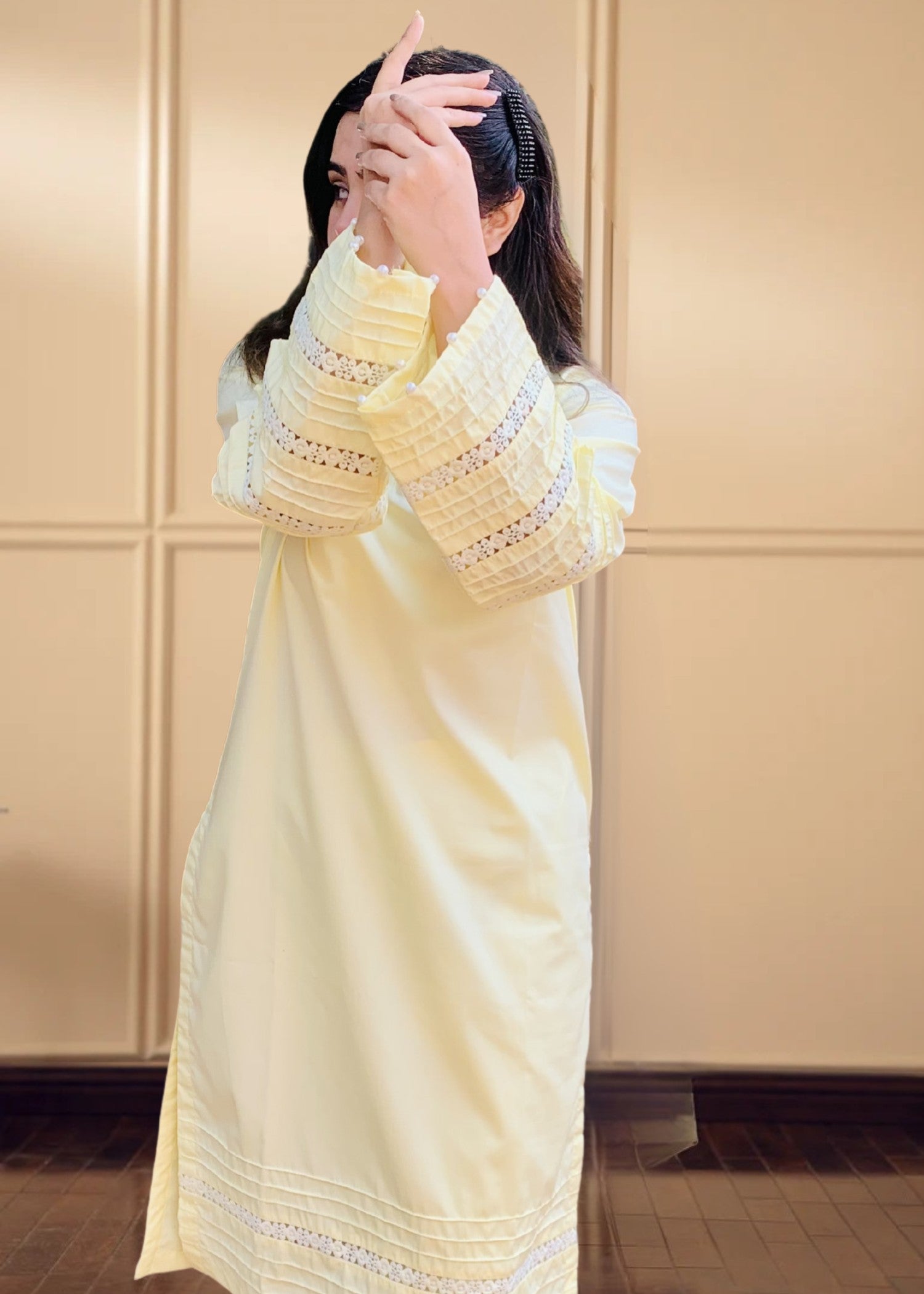 cotton satin Co Ord Sets in Yellow