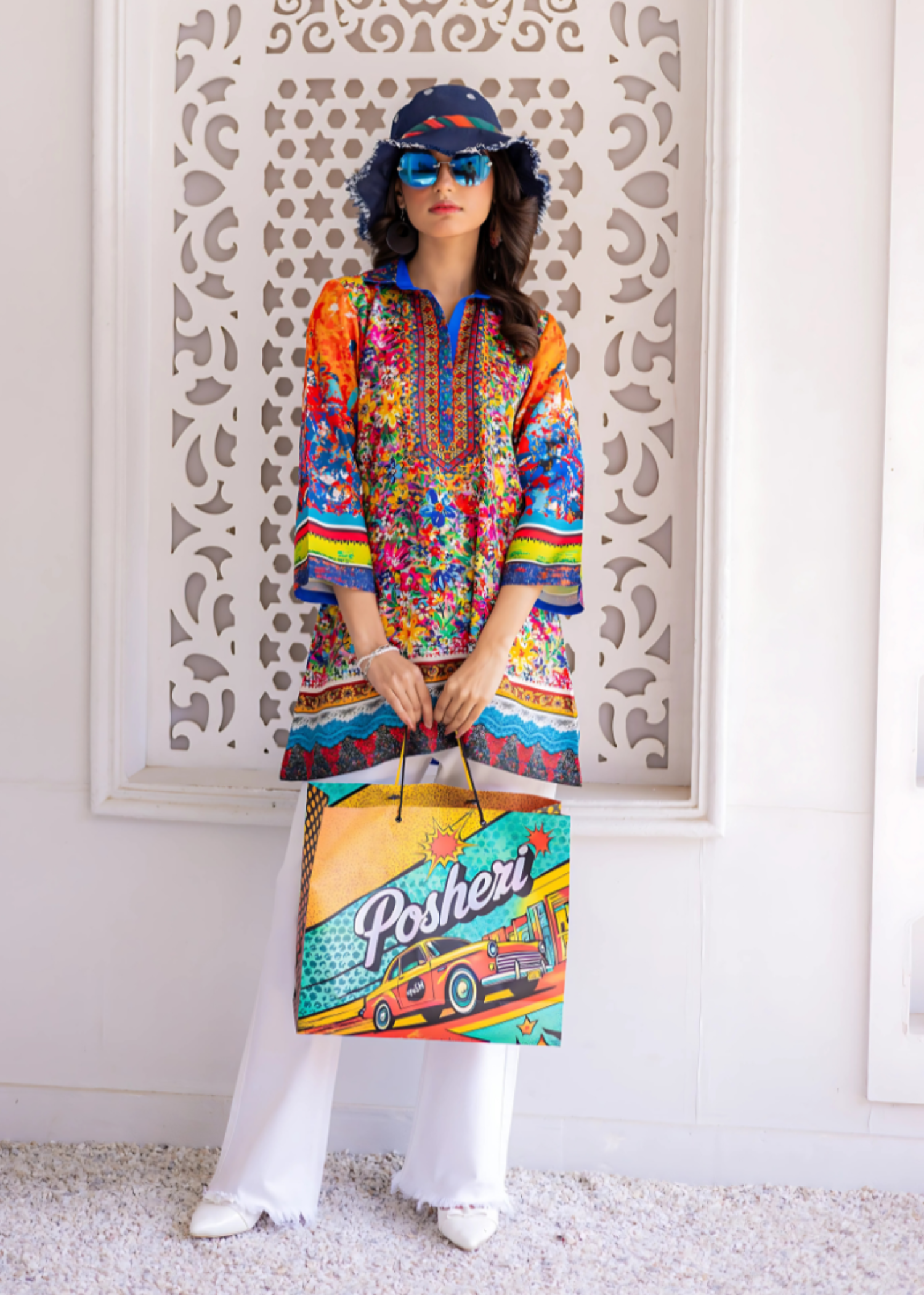 herringbone Kurti in Peach orange