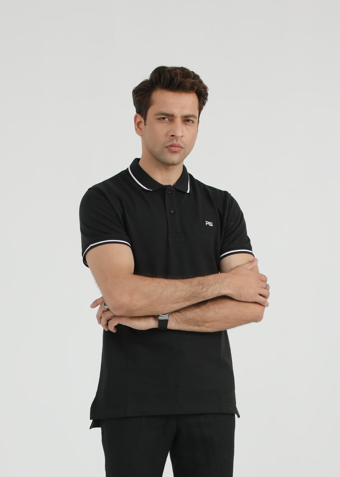 porque/pique Polo Shirt in Black