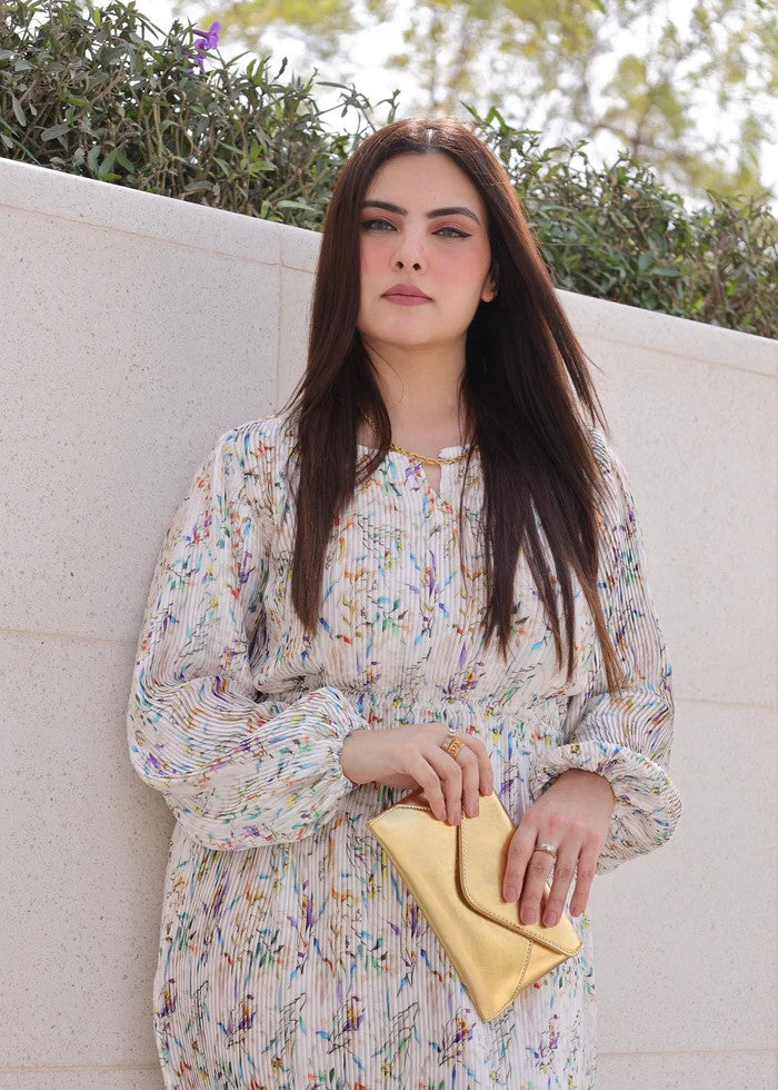 silk Dress in Pearl white
