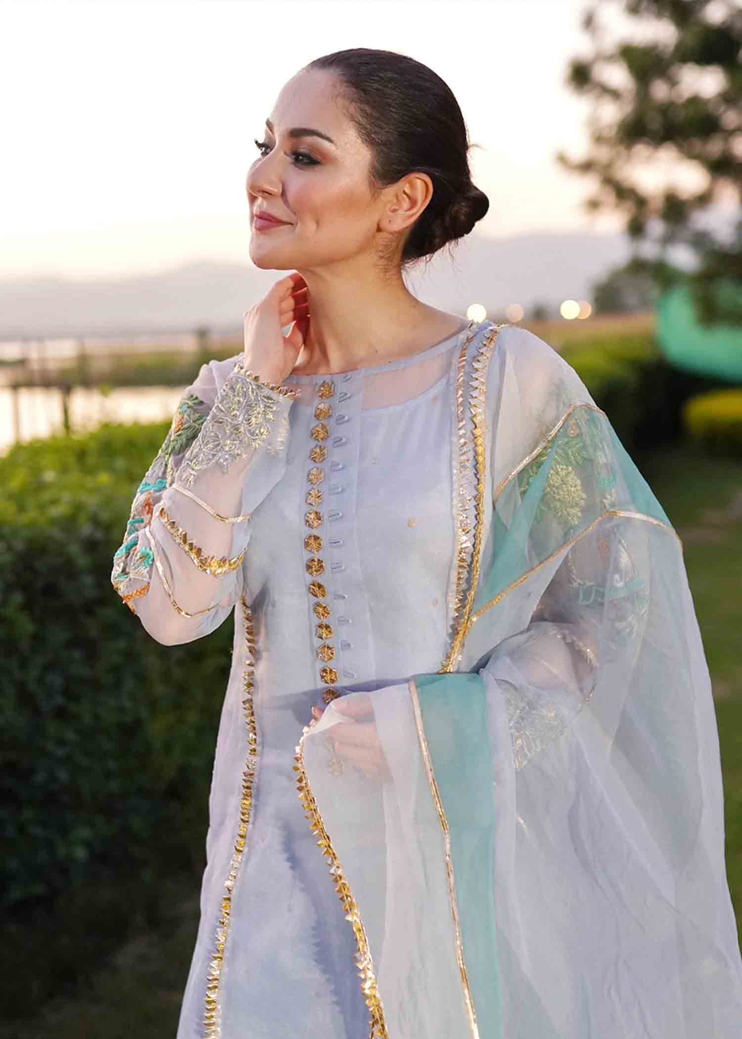 organza Sharara in Light blue
