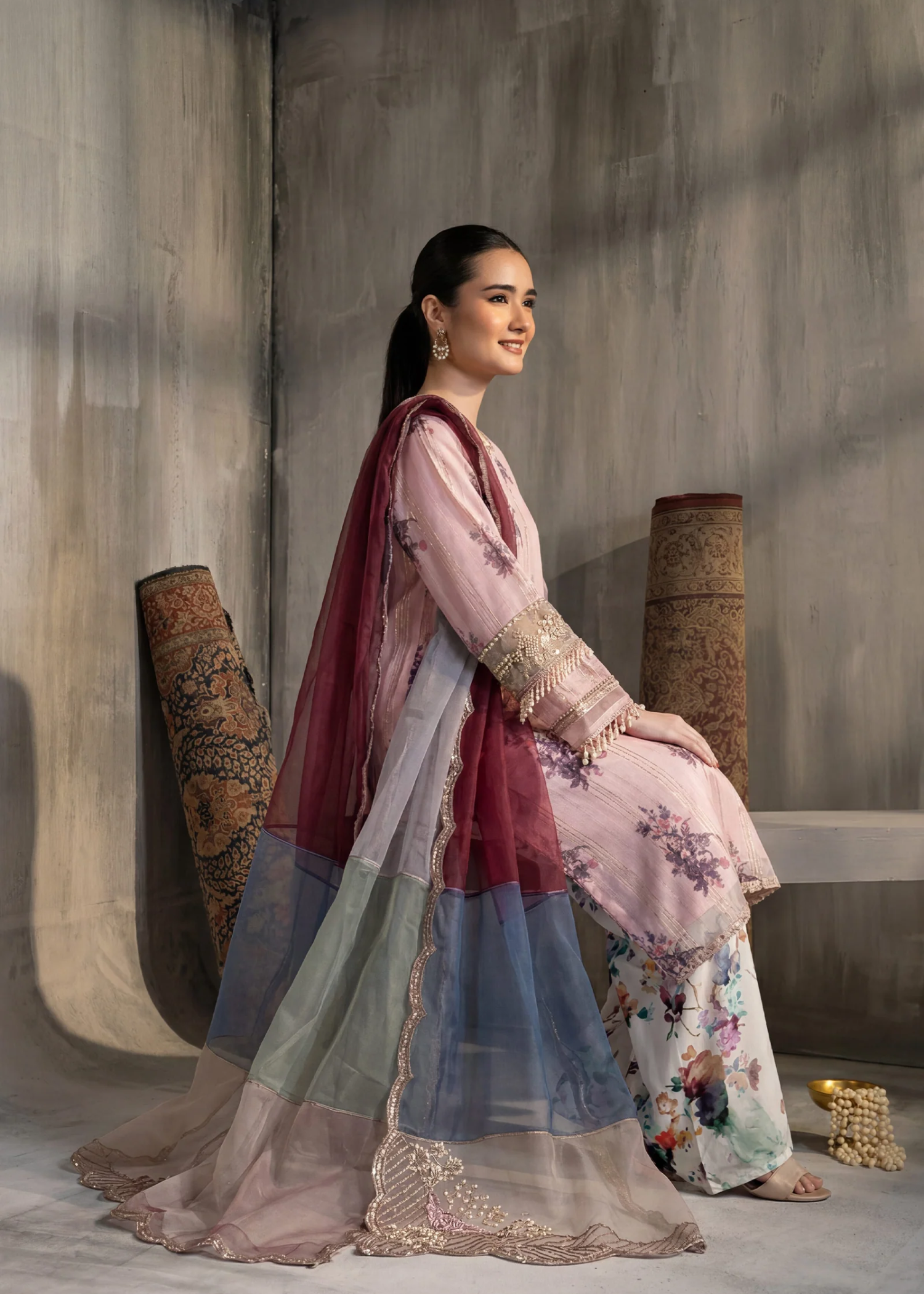 manaar Kurta Set in Pink