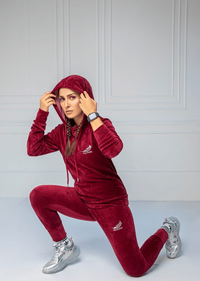 terry Tracksuit in Maroon