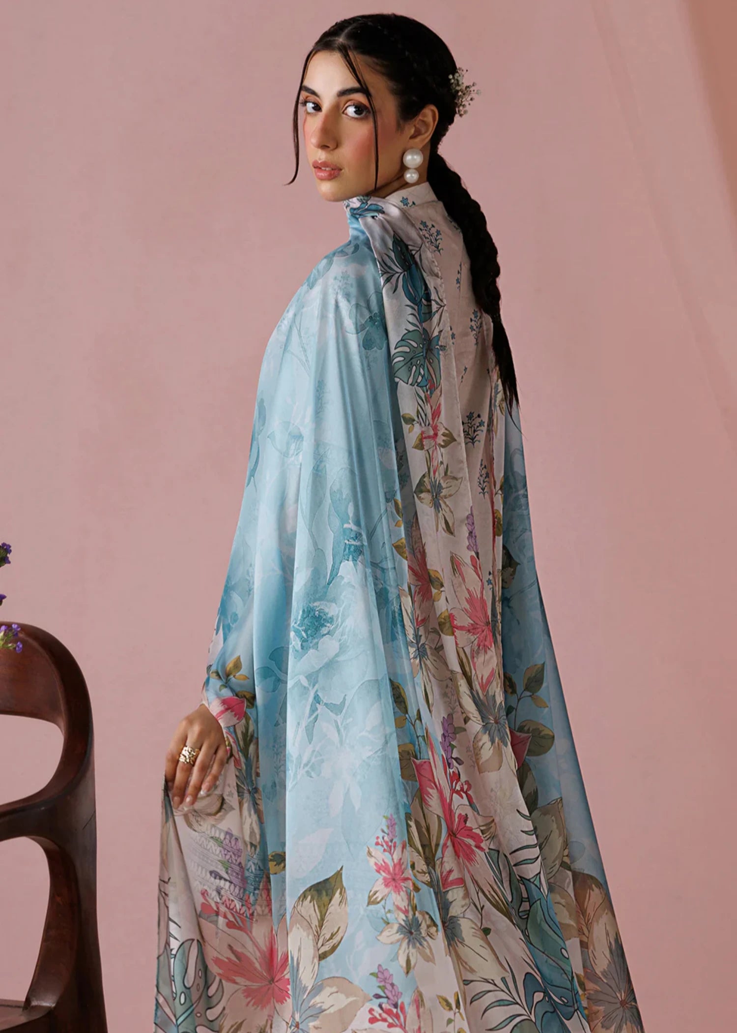 lawn Kurta Set in Pearl white