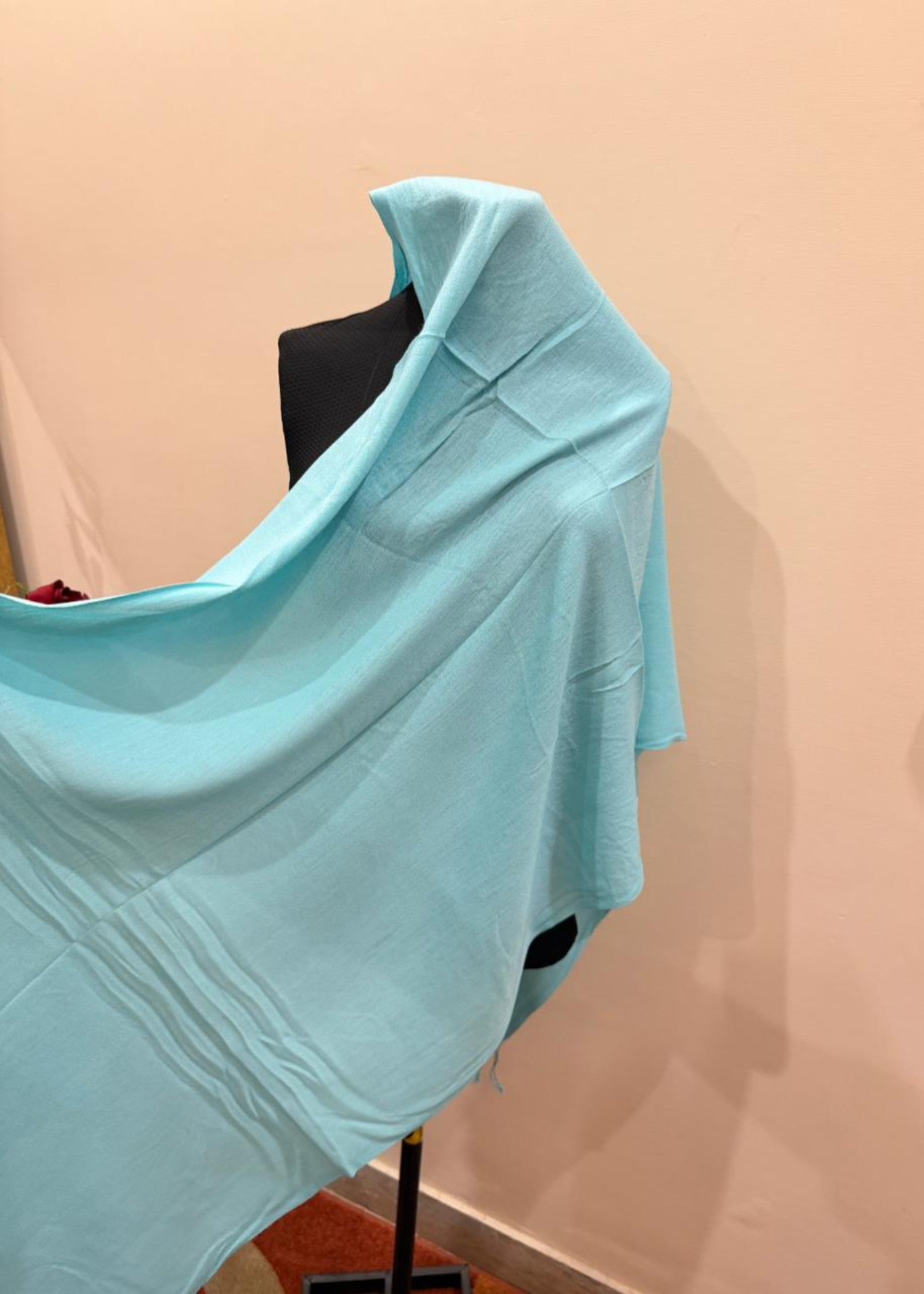 cashmere wool Hijab in Blue lagoon
