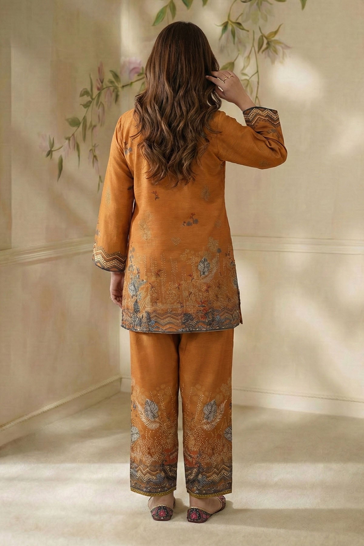 raw silk Co Ord Sets in Brown
