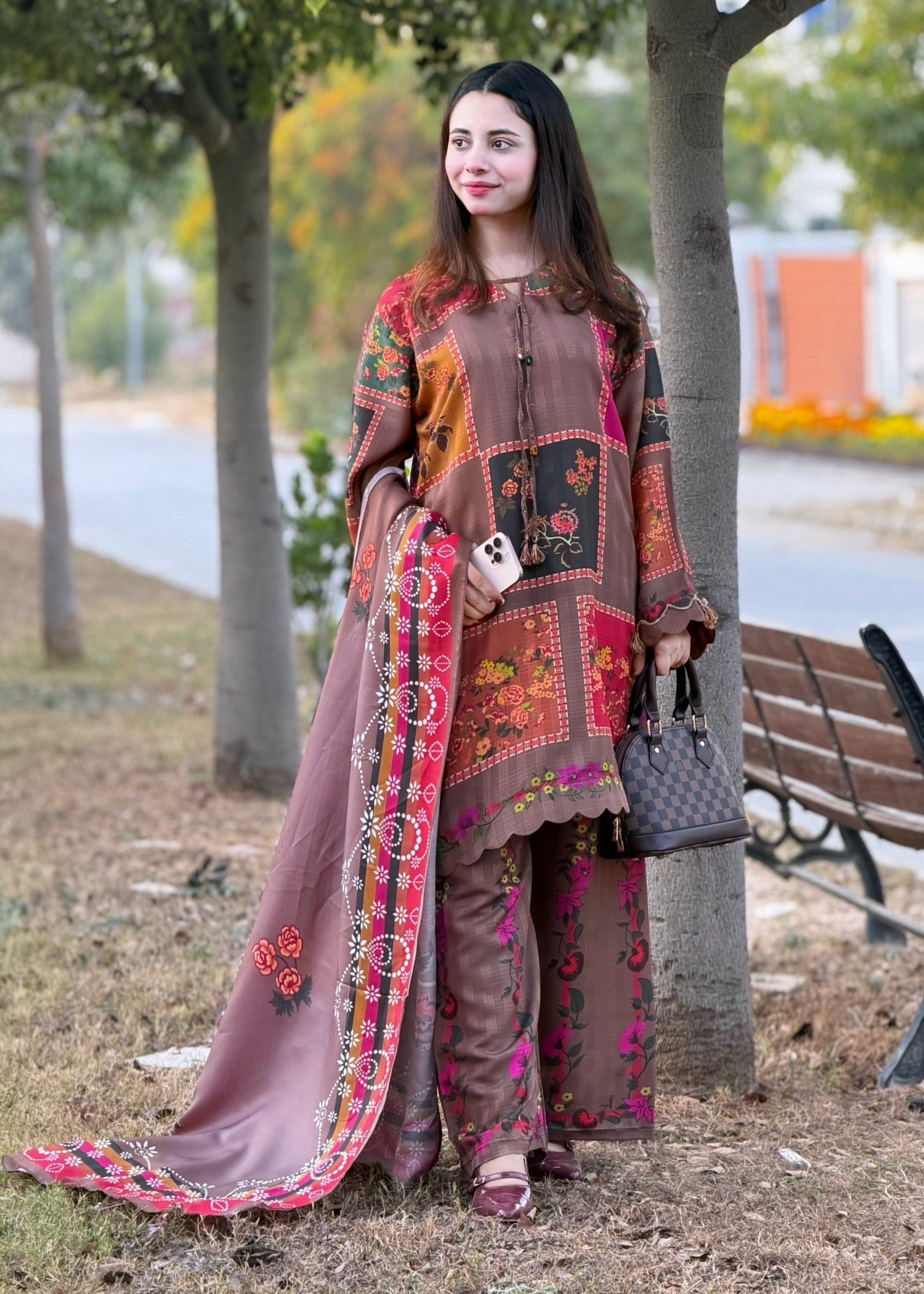 jacquard viscose Kurta Set in Multi
