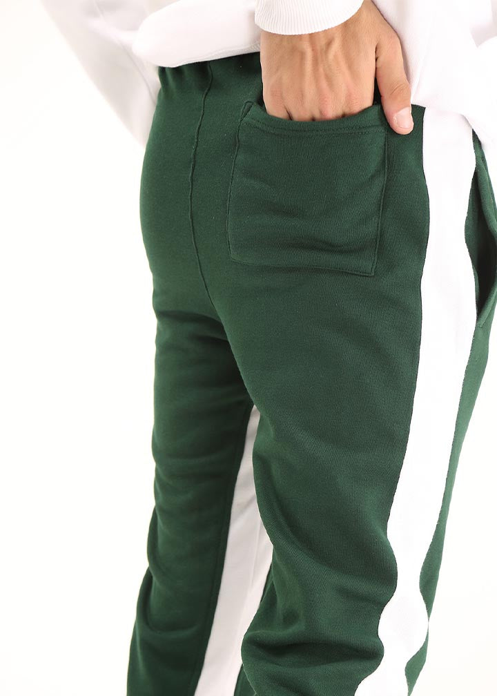 polyester Trousers in White, green
