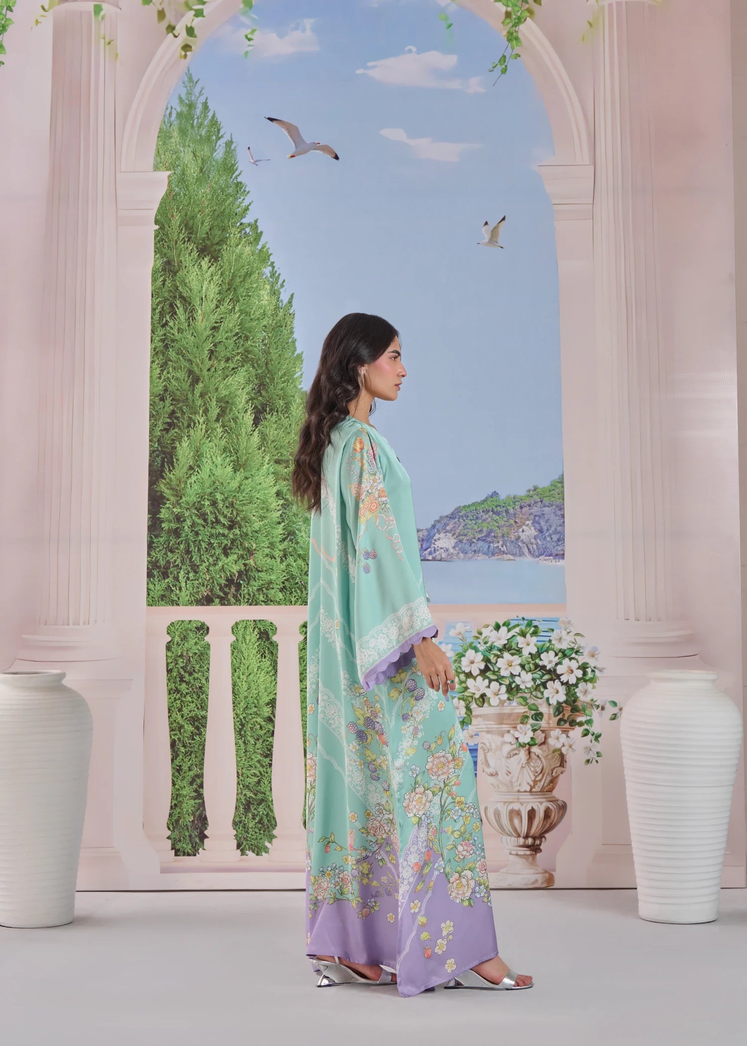 charmuse/shamooz Kaftan in Aquamarine