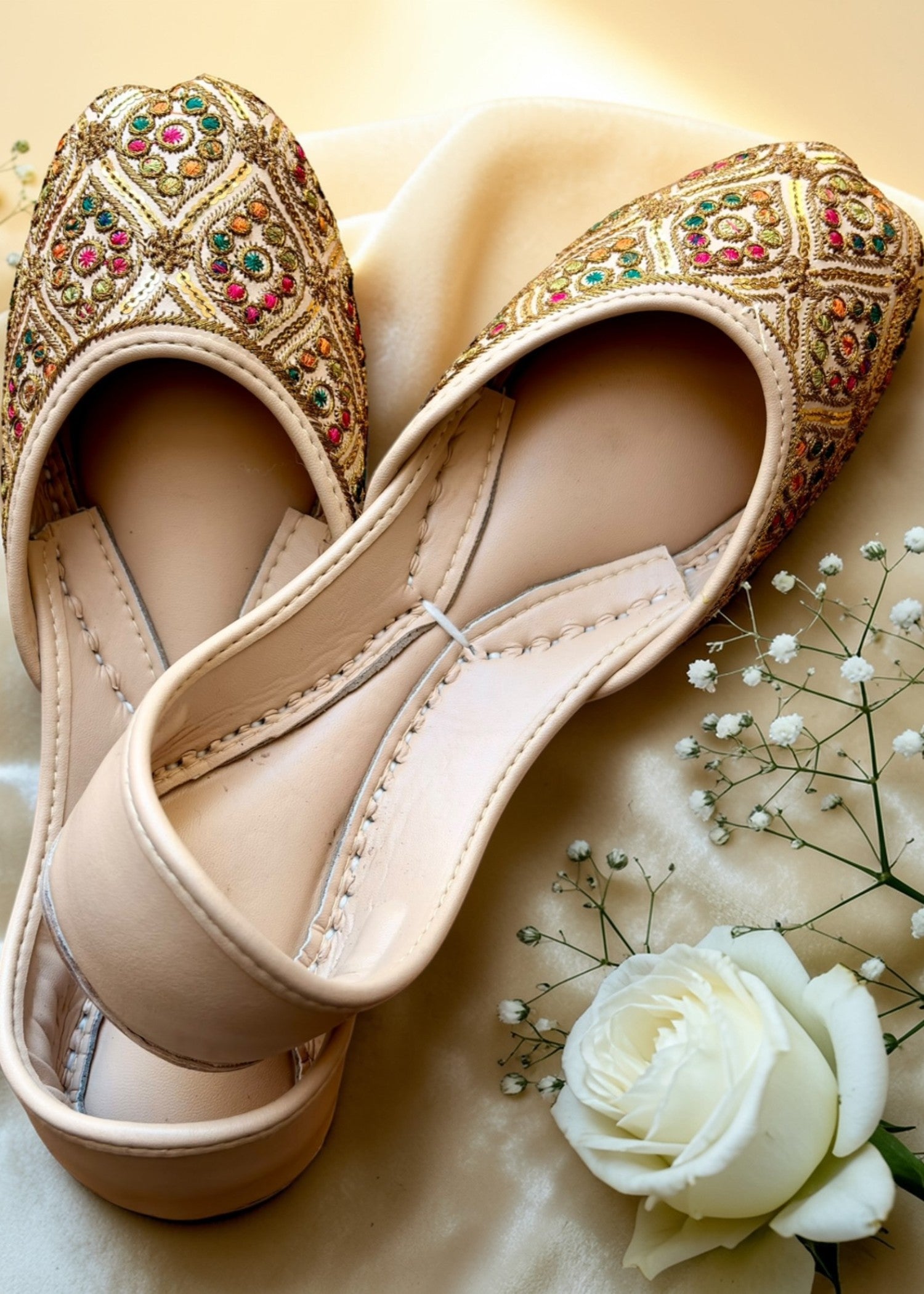 Khussa in Beige by - High Quality Women Khussa NYC1712