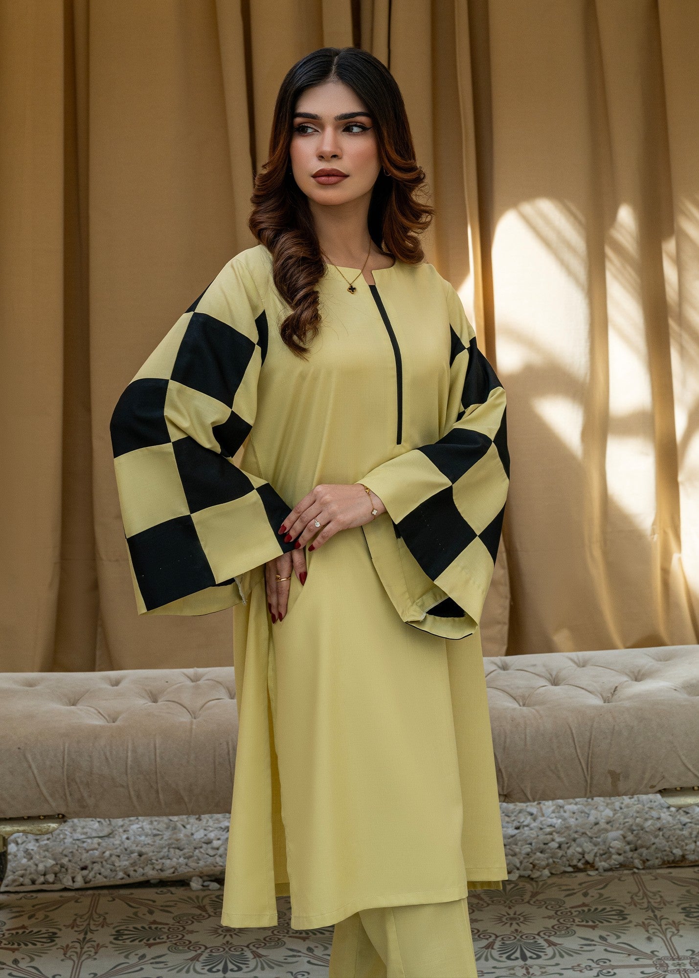 wash & wear Co Ord Sets in Lemon