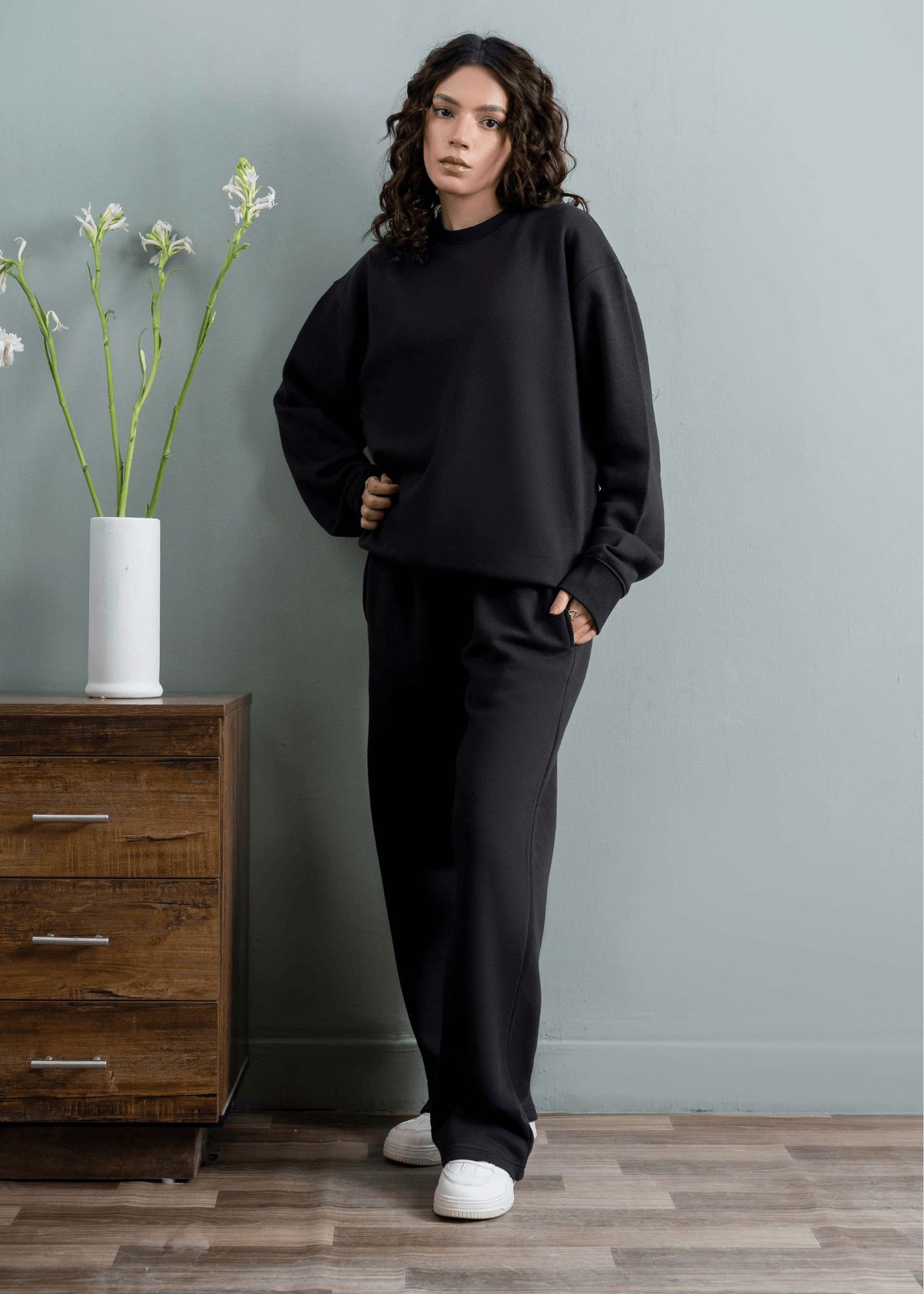 fleece Co Ord Sets in Black