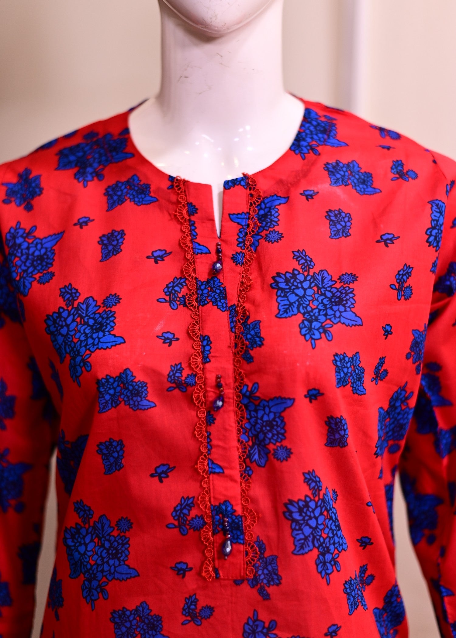 lawn cotton Co Ord Sets in Red