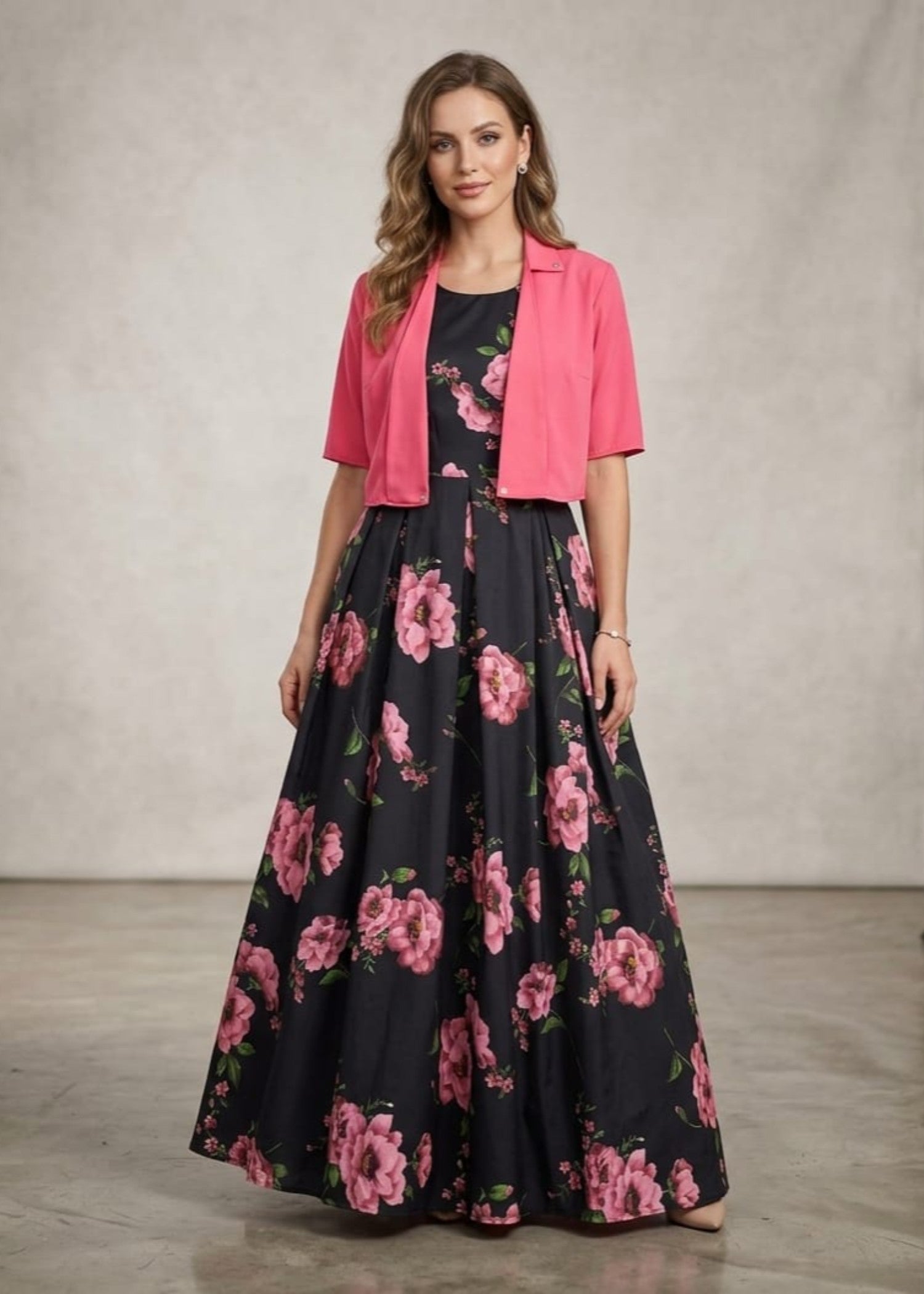 crepe georgette Frock in Pink