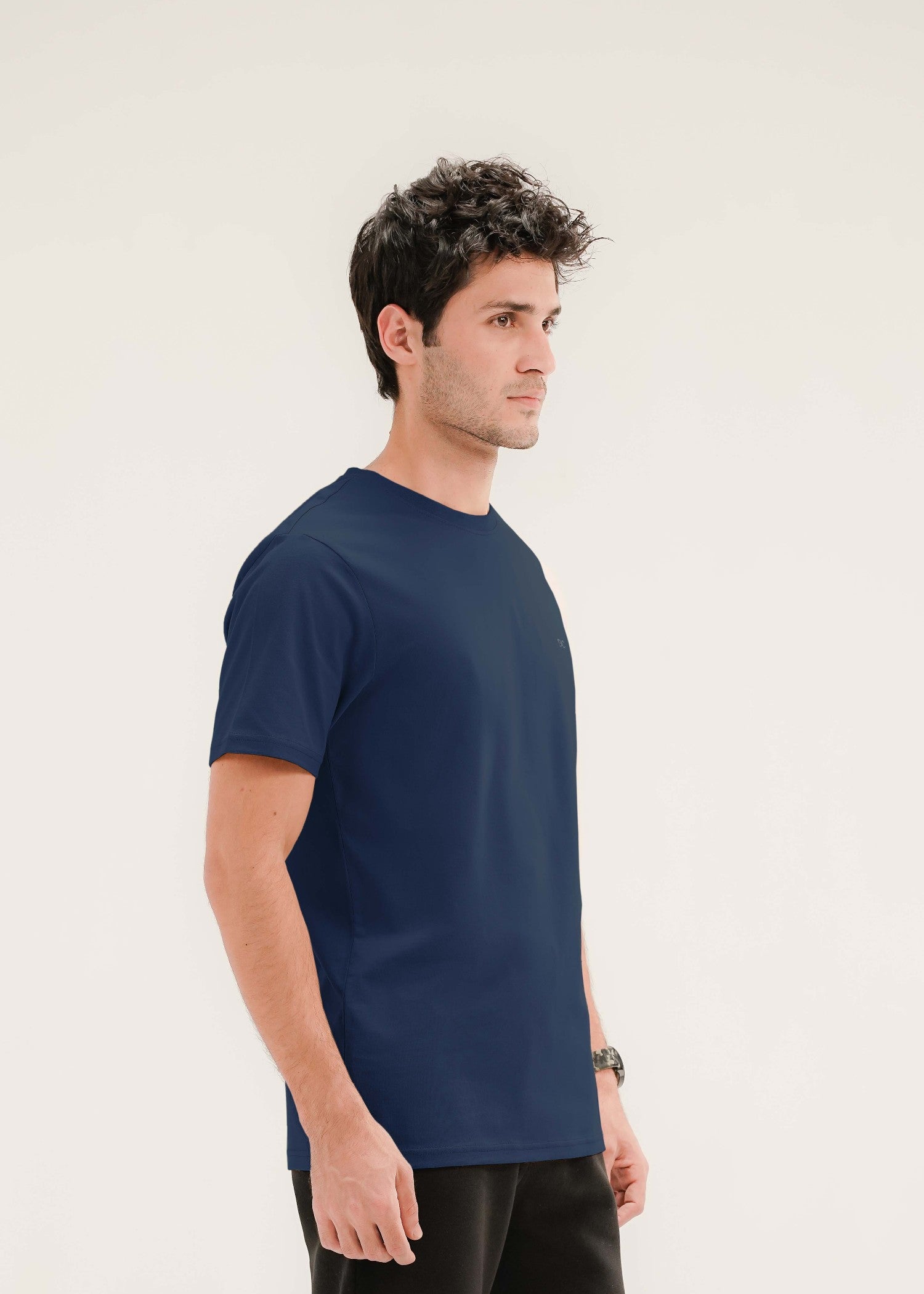 cotton T Shirt in Navy blue