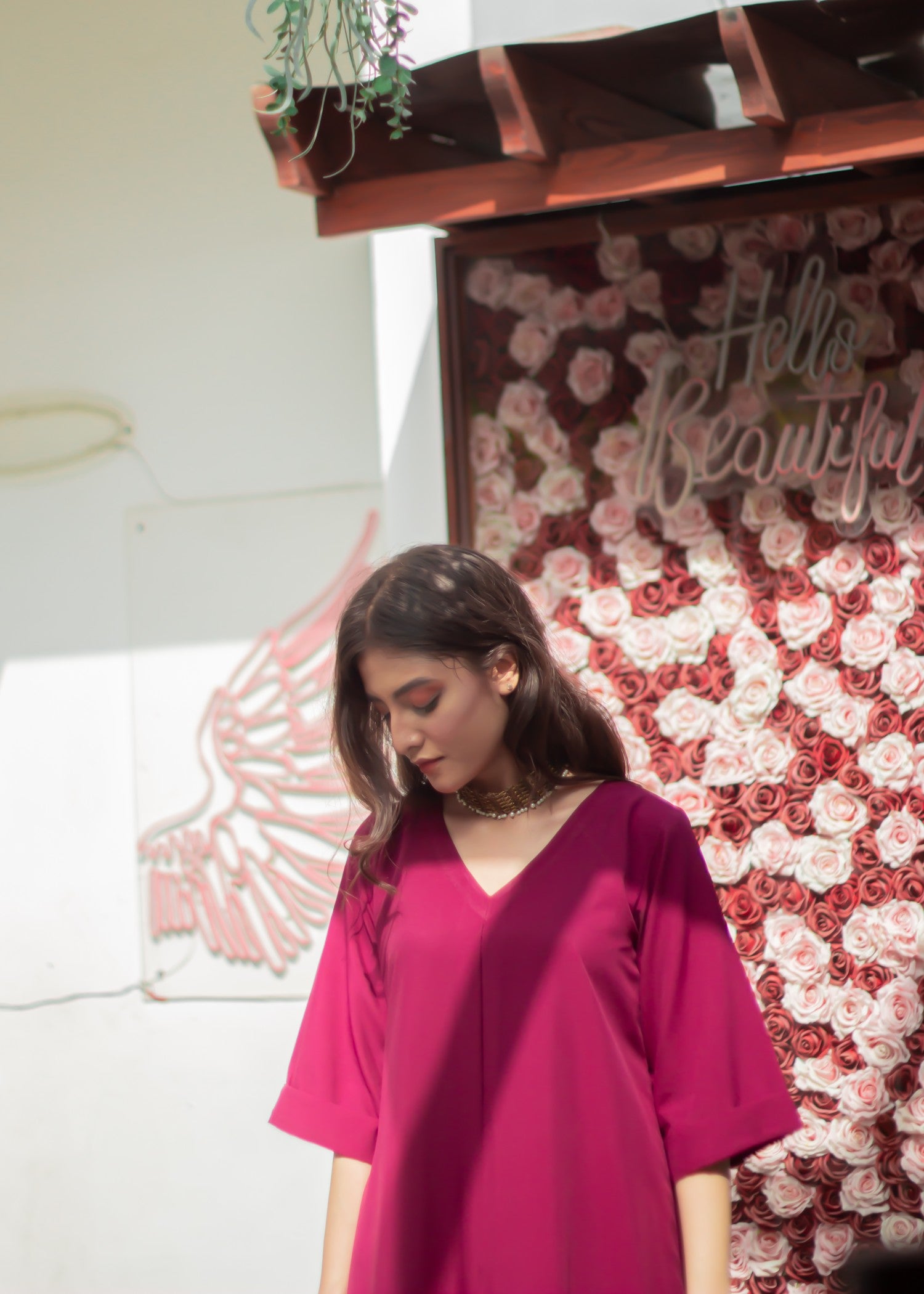 poly grip Co Ord Sets in Magenta