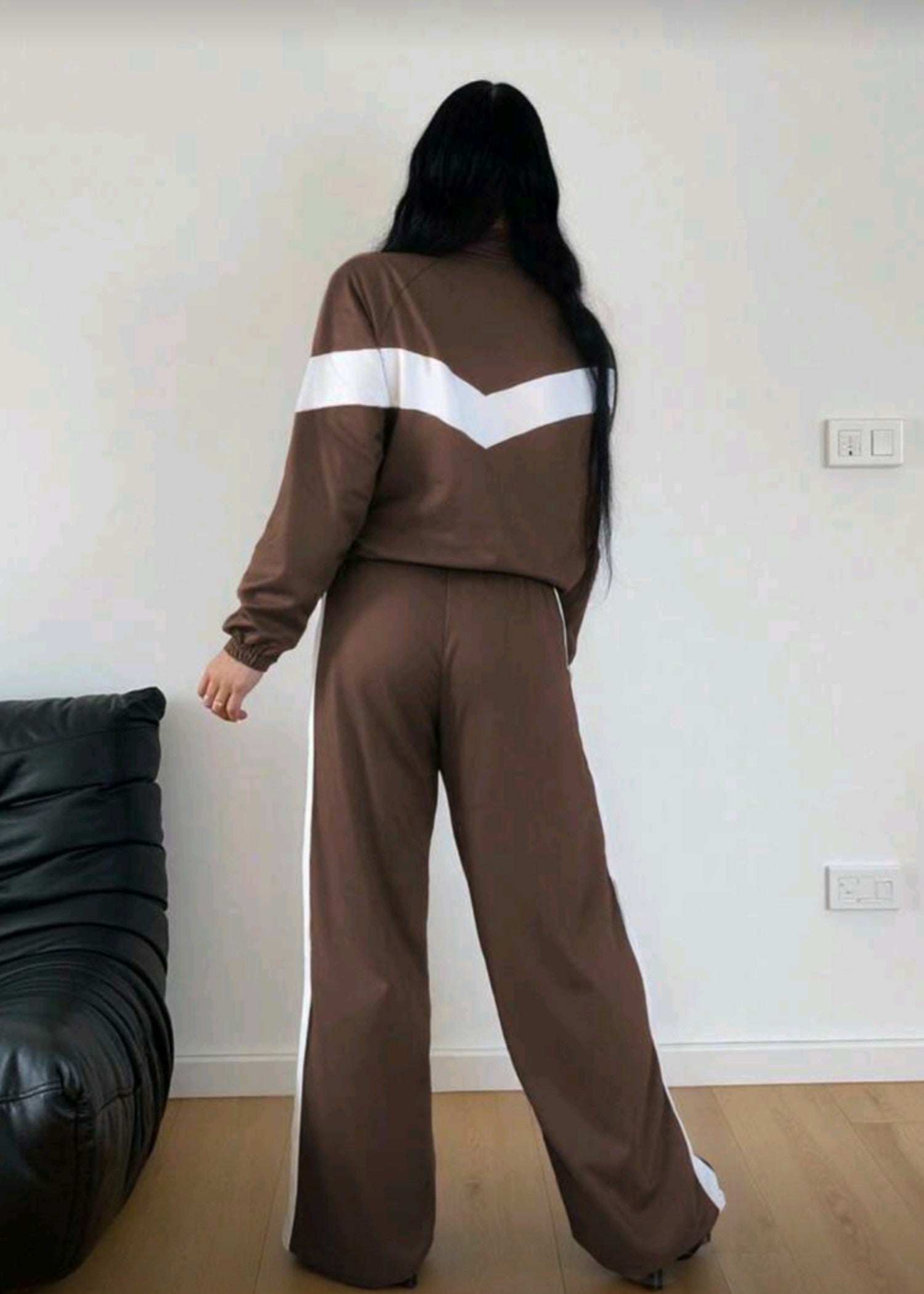 polyester Tracksuit in Walnut brown