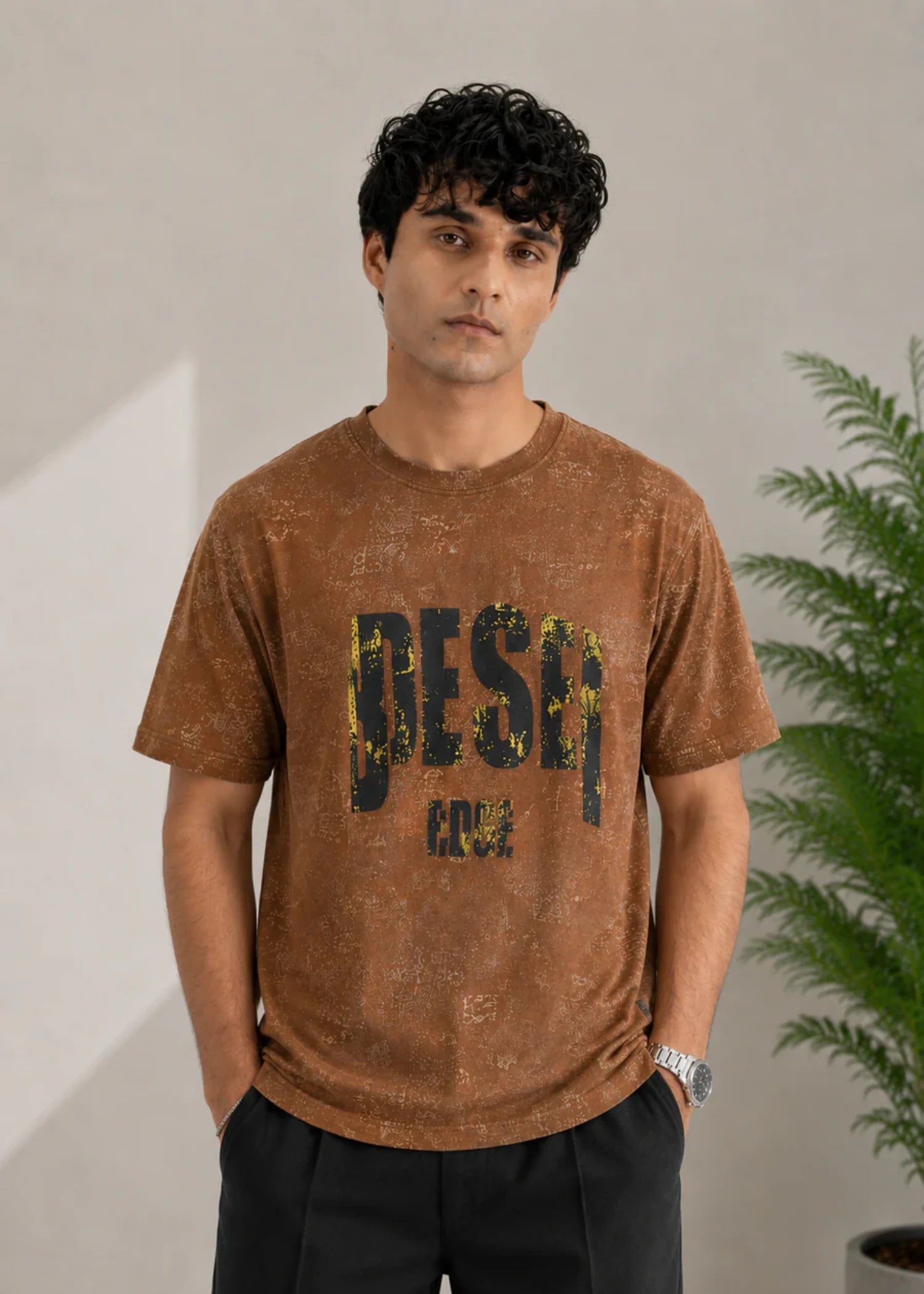 cotton T Shirt in Brown