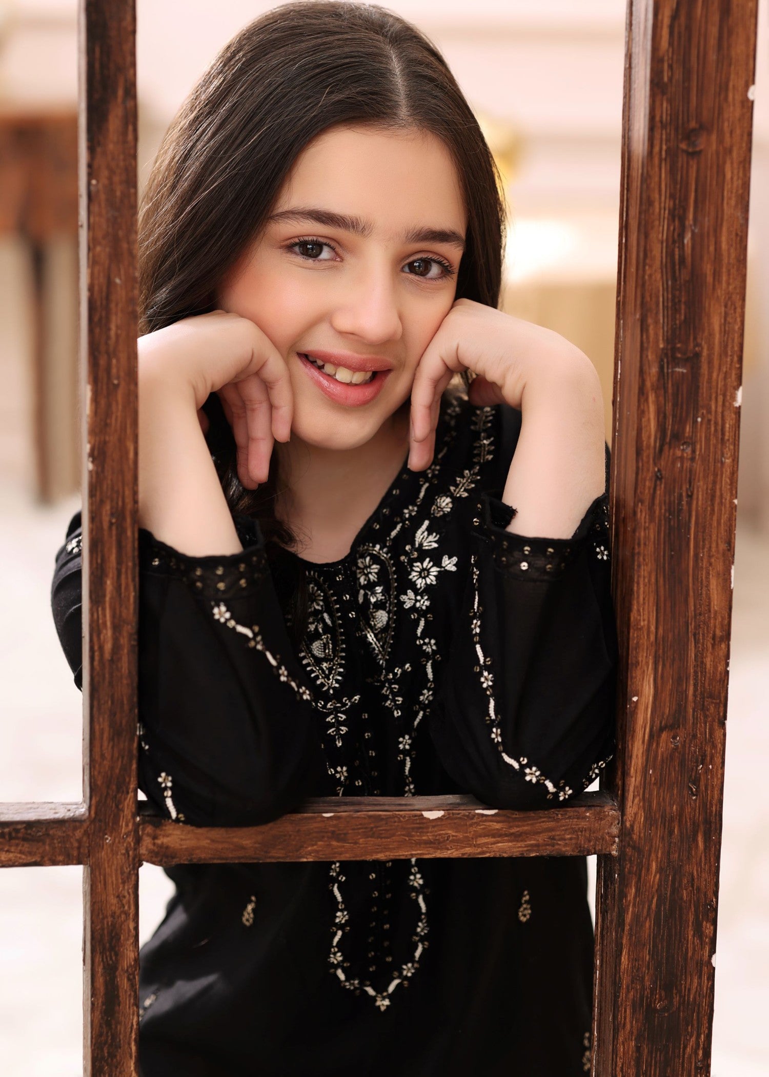lawn Kurta Set in Jet black