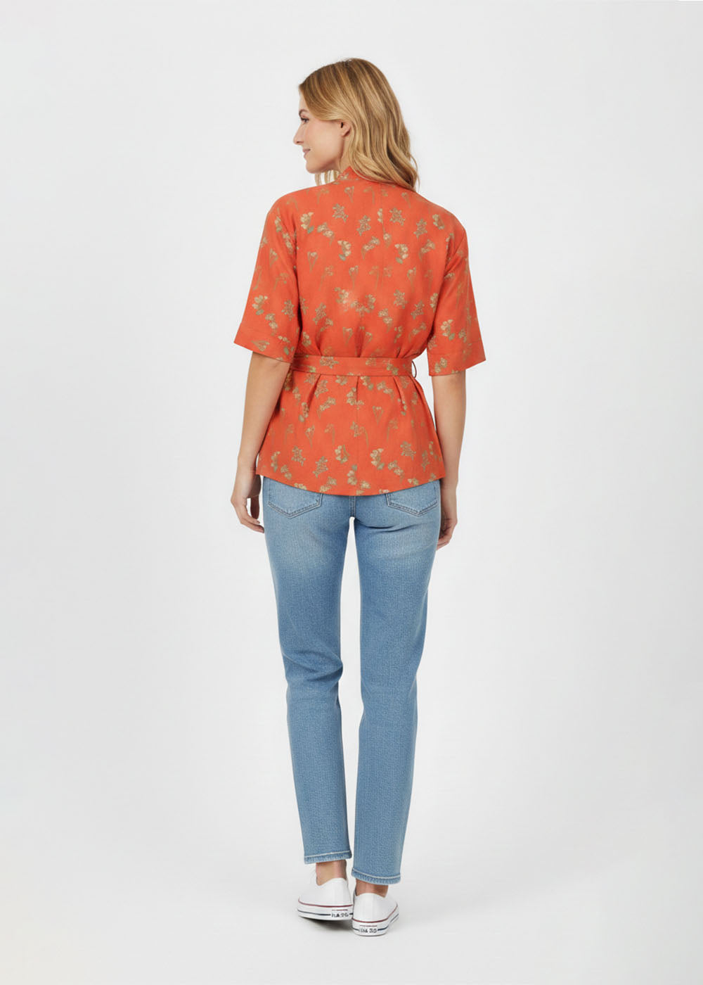 cotton Gown in Tangerine