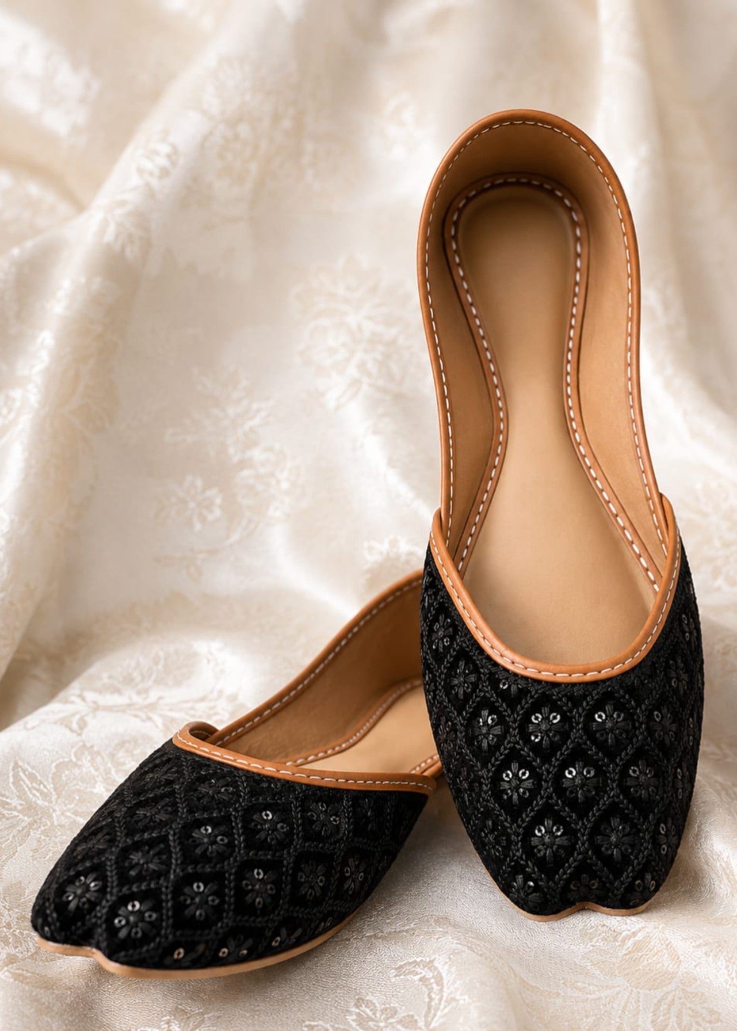 Khussa in Black by - High Quality Women Khussa MOG1370