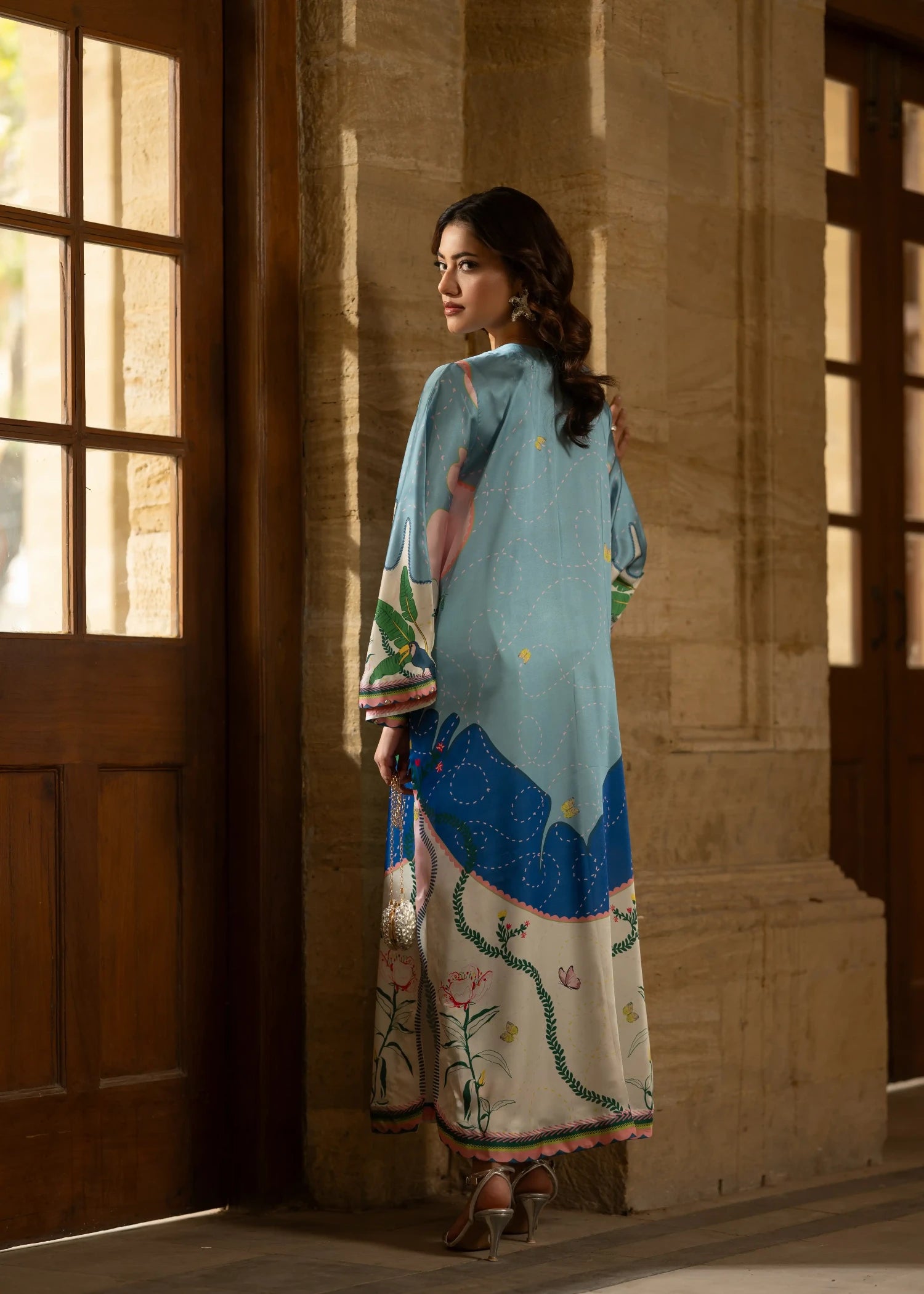silk Kurta Set in Multi